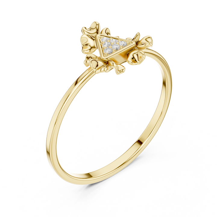 Minimalist gold chain necklace designed with a delicate diamond pendant centerpiece.