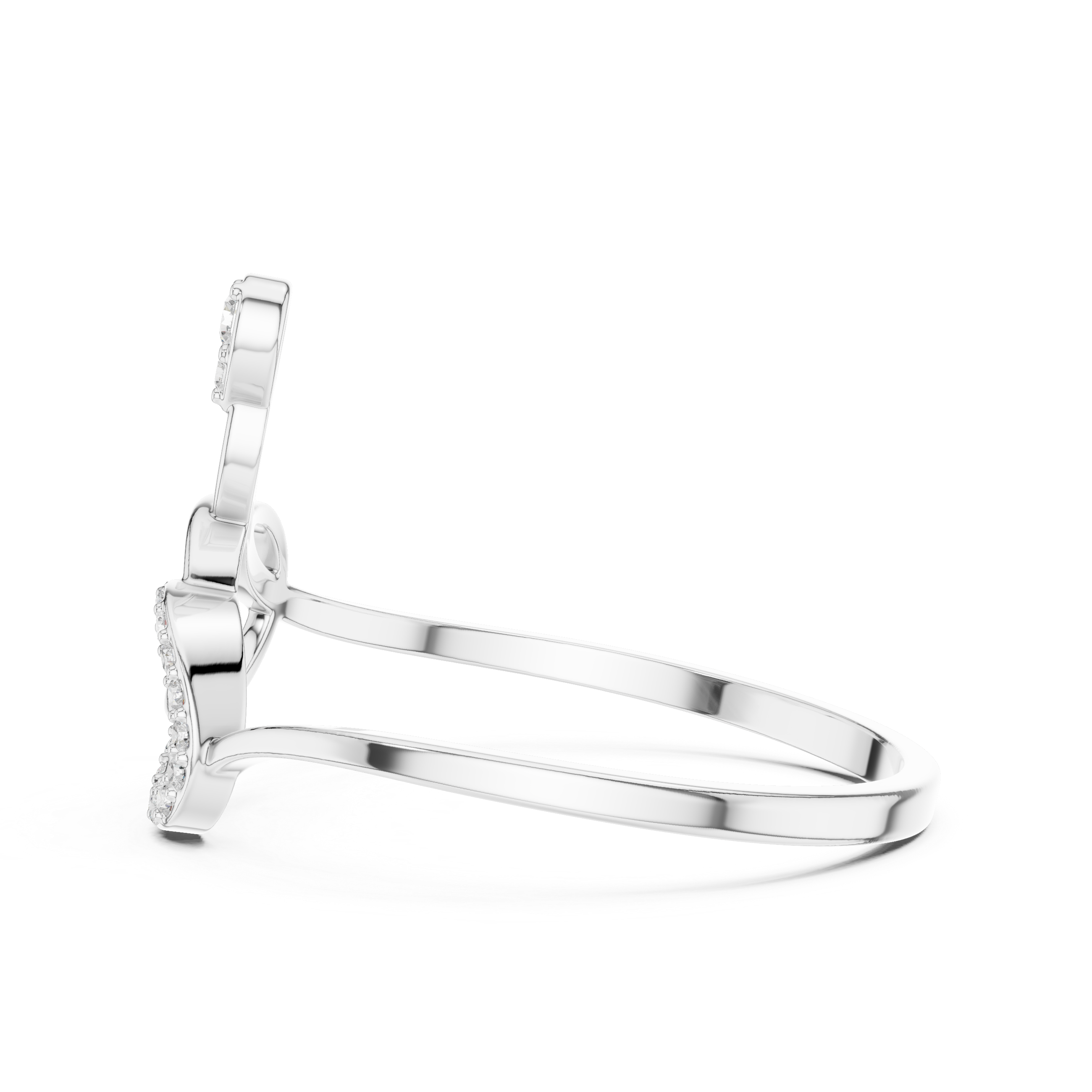 Adjustable toe ring featuring CZ diamond stones arranged in decorative pattern.