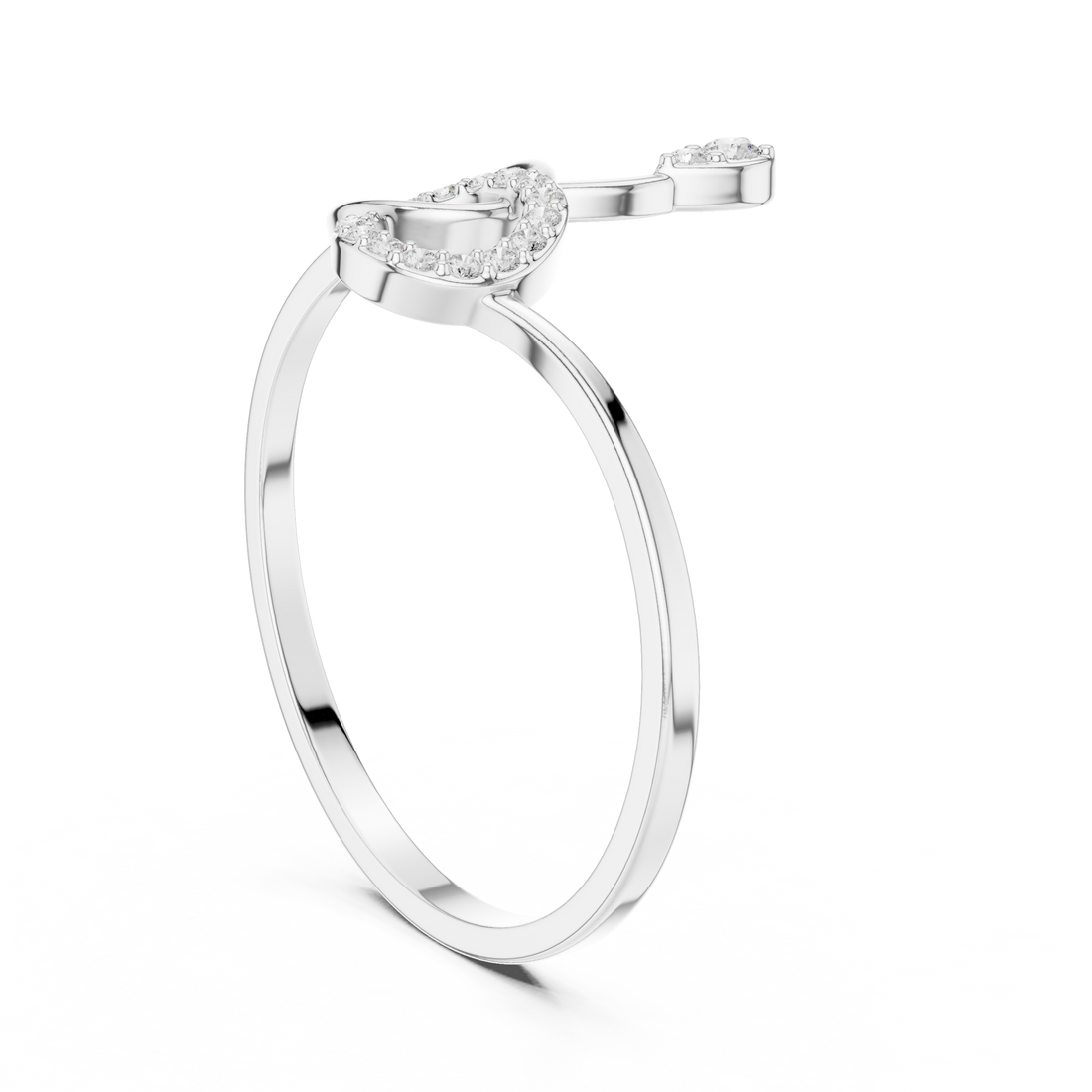 Decorative diamond brooch featuring geometric pattern in white gold finish.