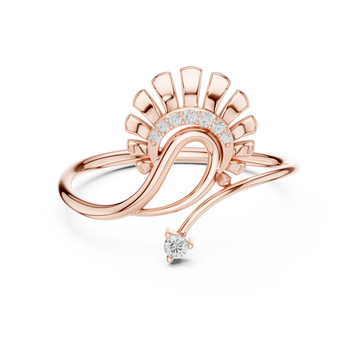 Cushion-cut lab-grown diamond ring in modern rose gold finish.