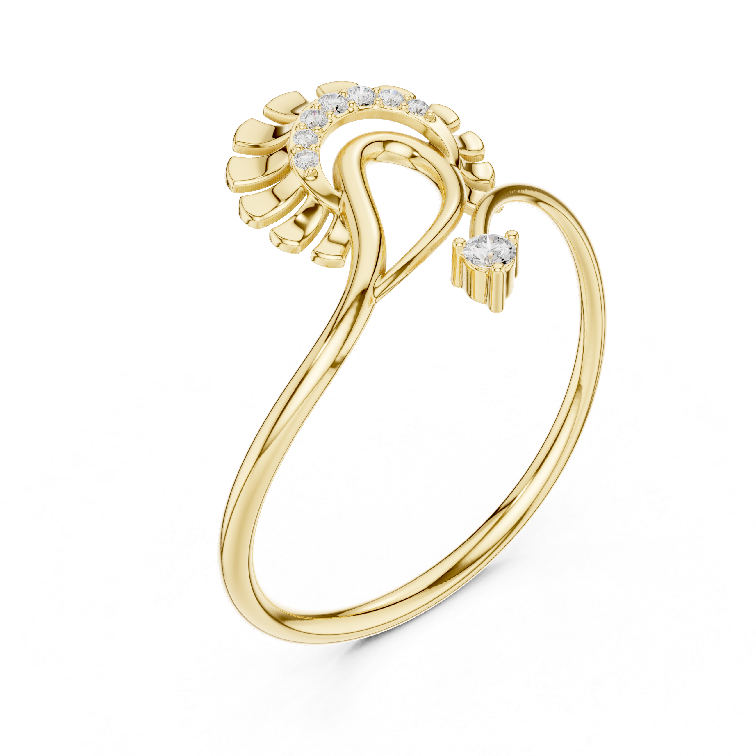 Classic cluster diamond earrings in white gold with bright shine.