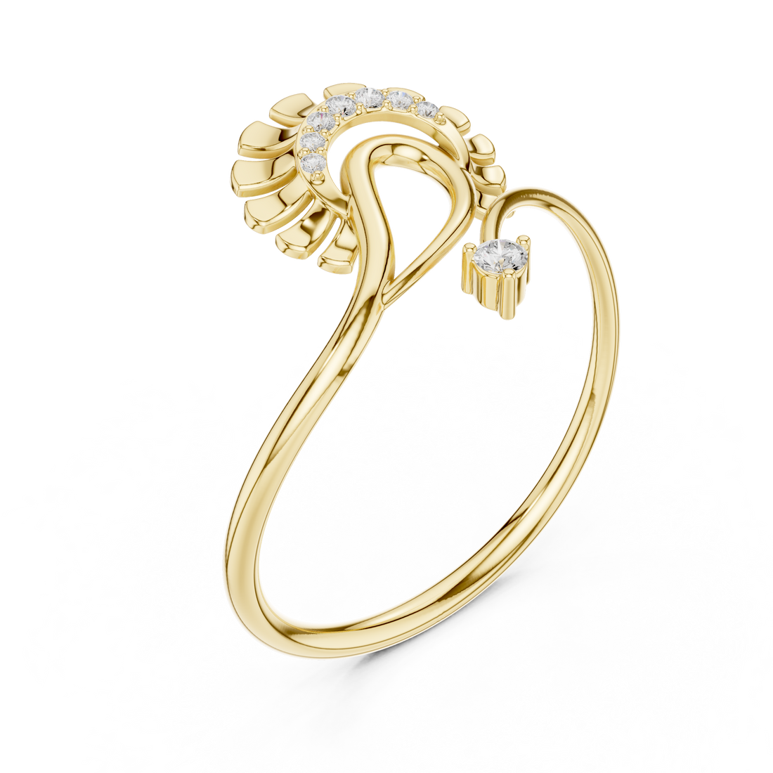 Classic cluster diamond earrings in white gold with bright shine.