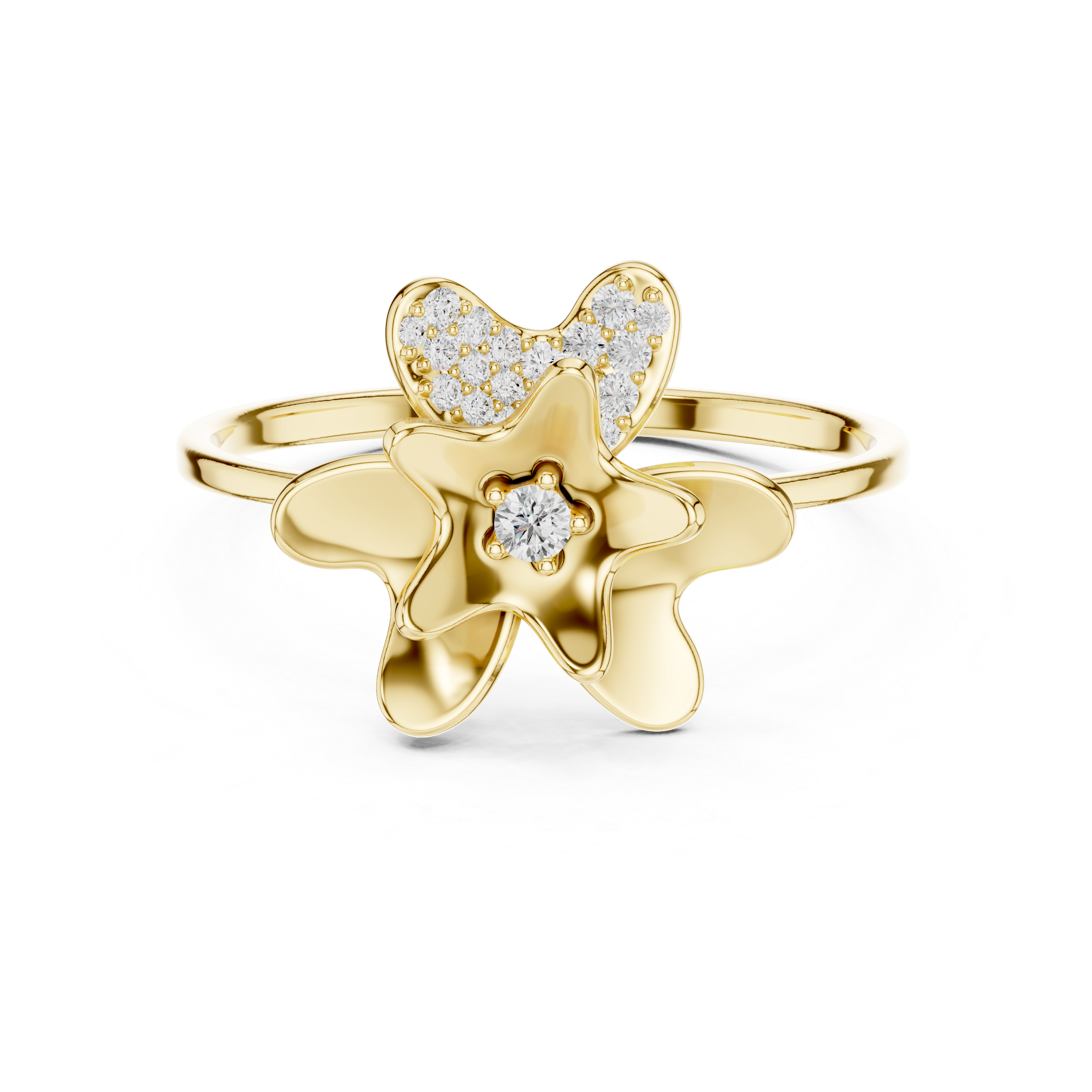 Stylish diamond bangle bracelet in polished rose gold finish.
