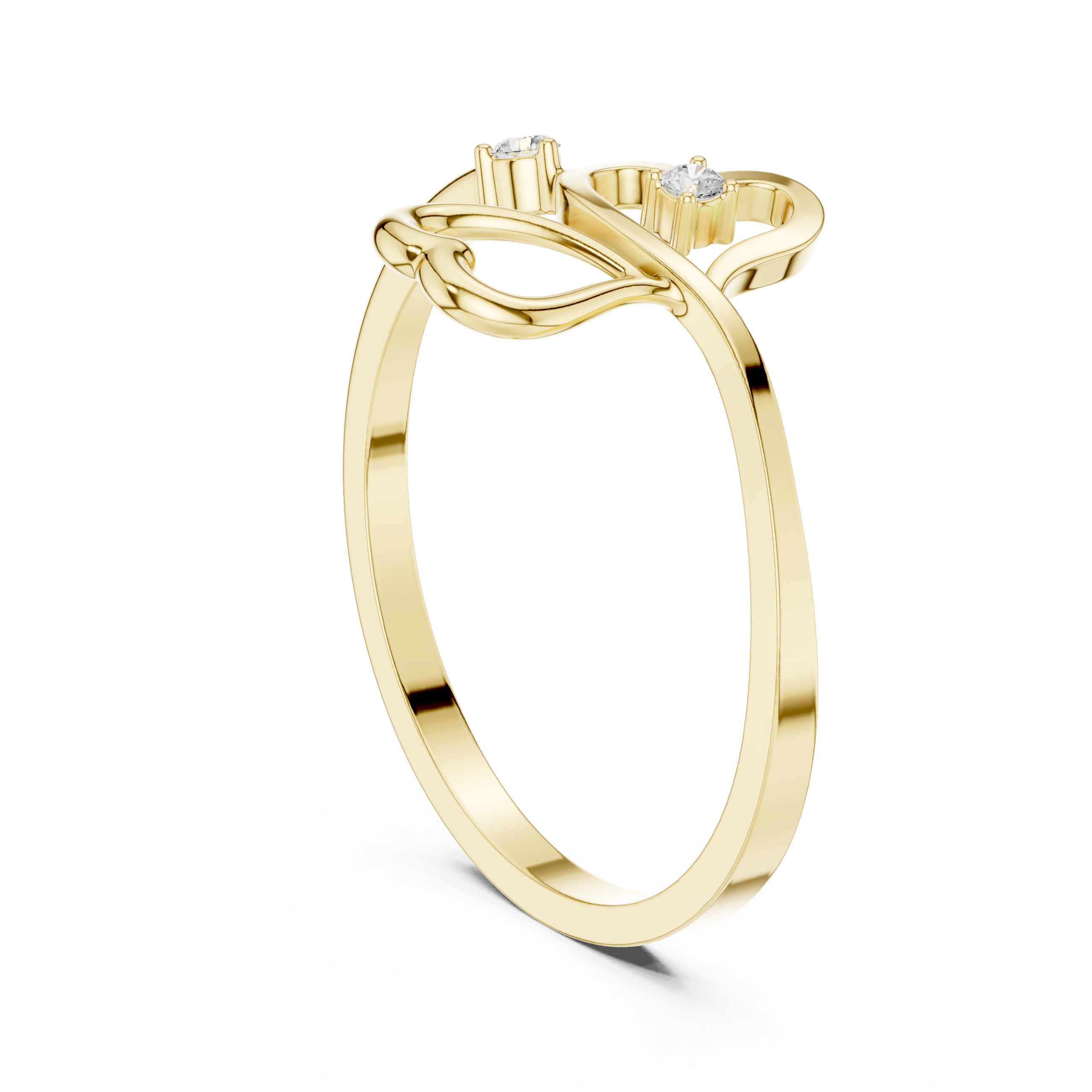 Floral engraved toe ring with decorative carving.