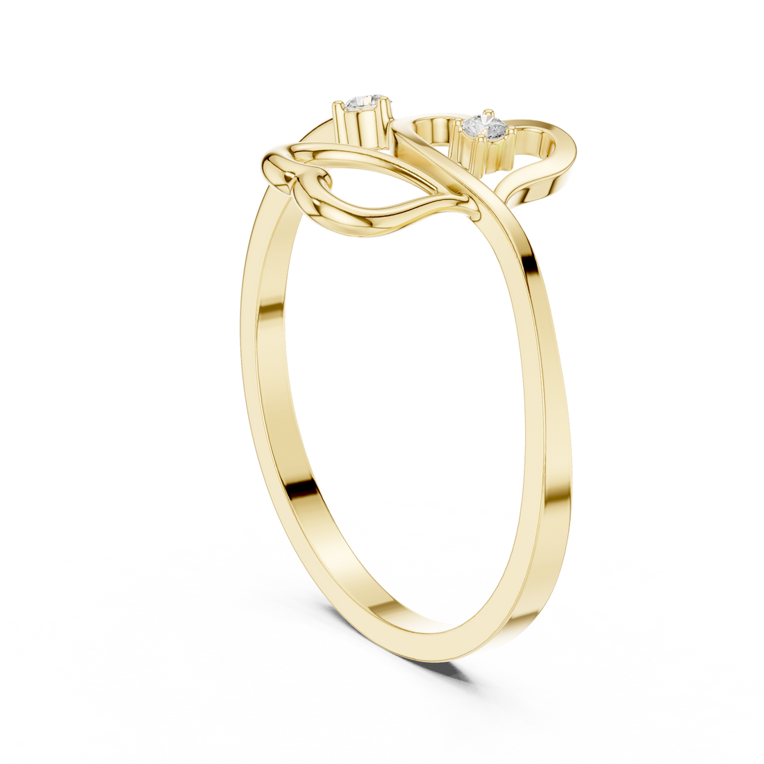 Floral engraved toe ring with decorative carving.