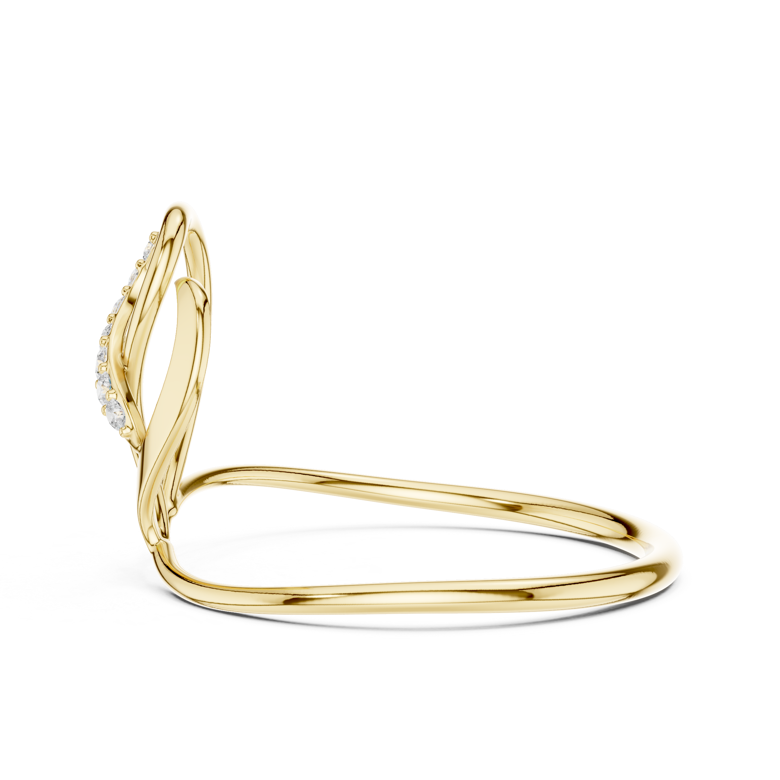 Leaf brooch with smooth gold finish and sparkle.