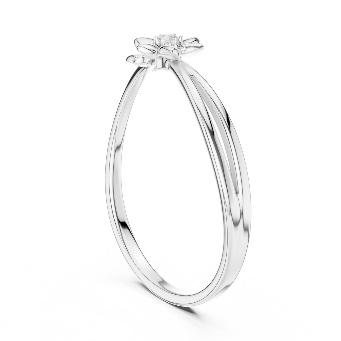 Sculptural ring with artistic modern design.