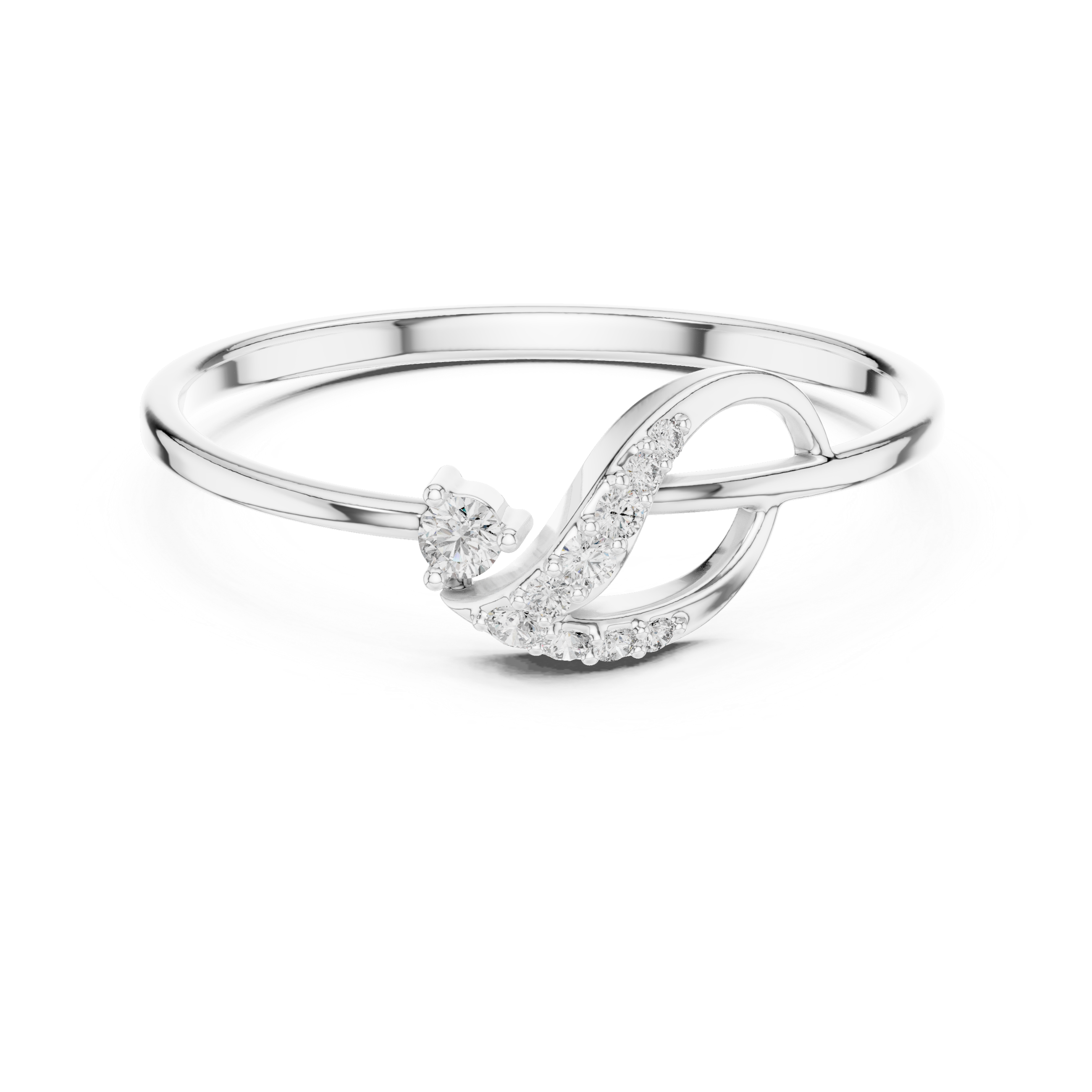 Vintage halo ring with decorative edge detailing.