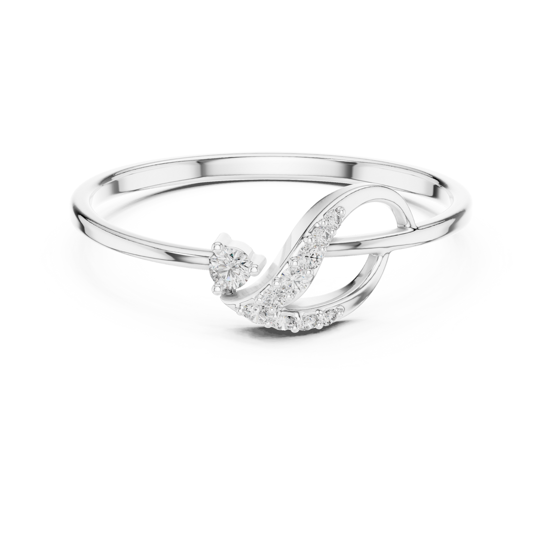 Vintage halo ring with decorative edge detailing.