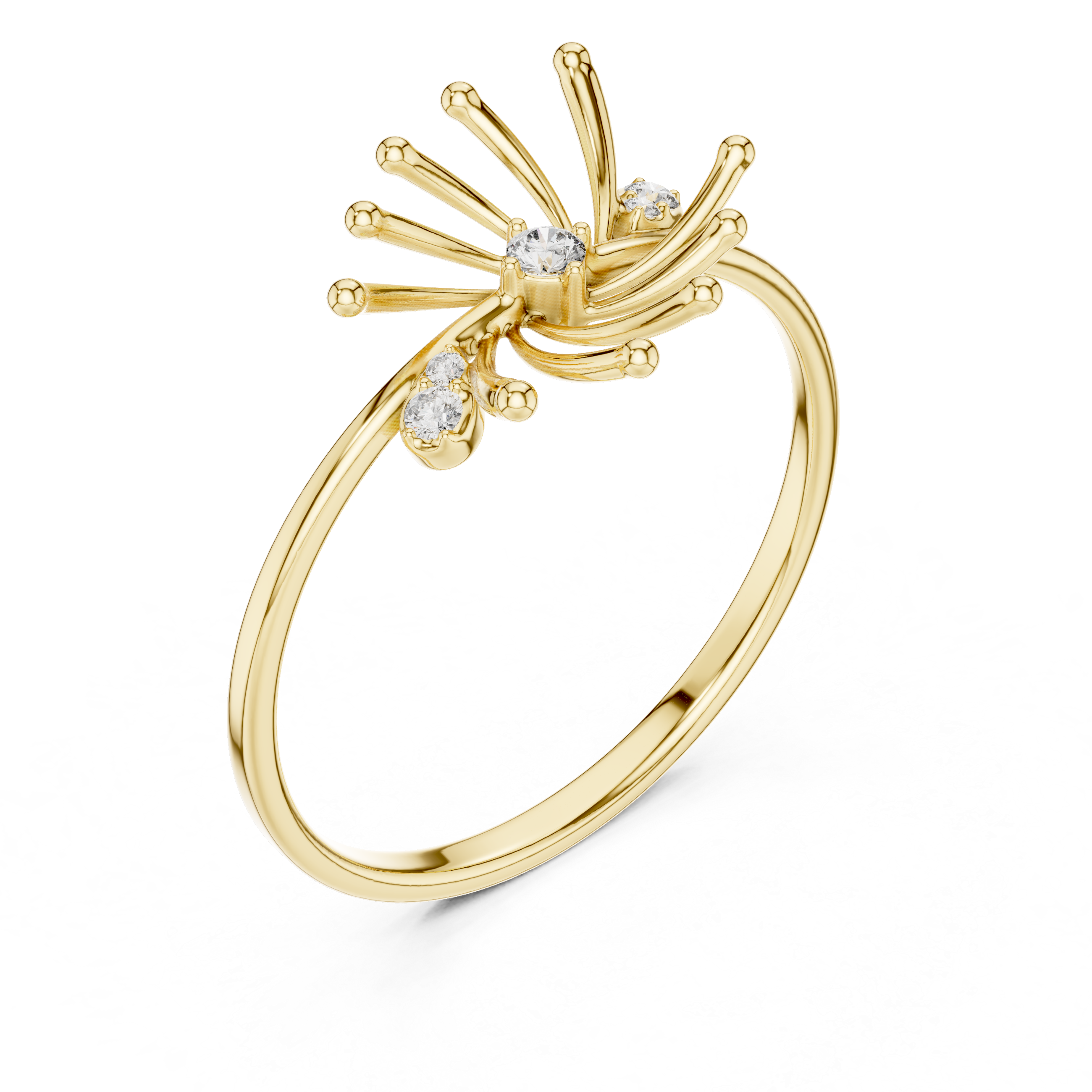 Halo cocktail ring with sparkling diamond border.