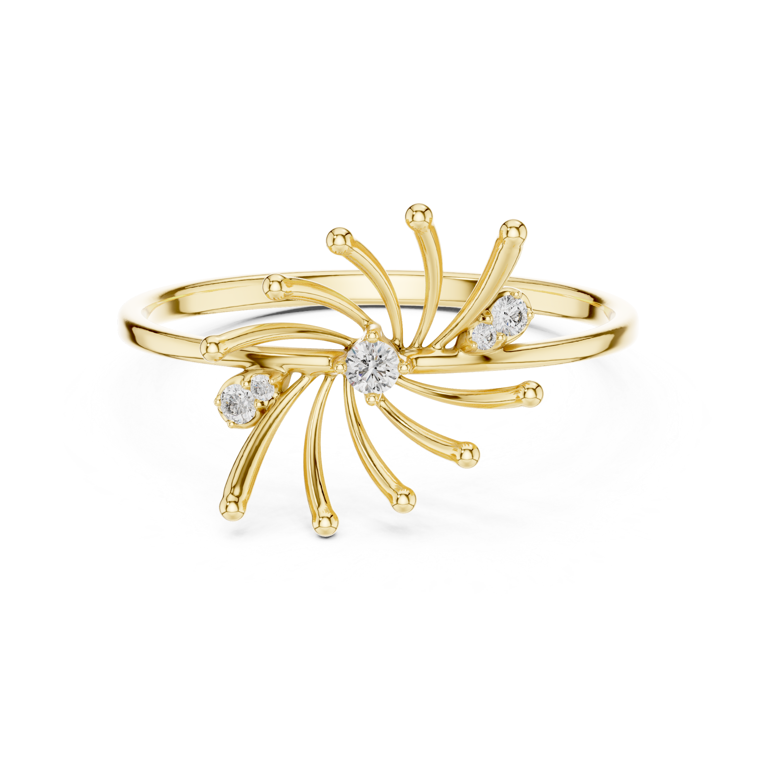 Sculptural ring with artistic modern design.