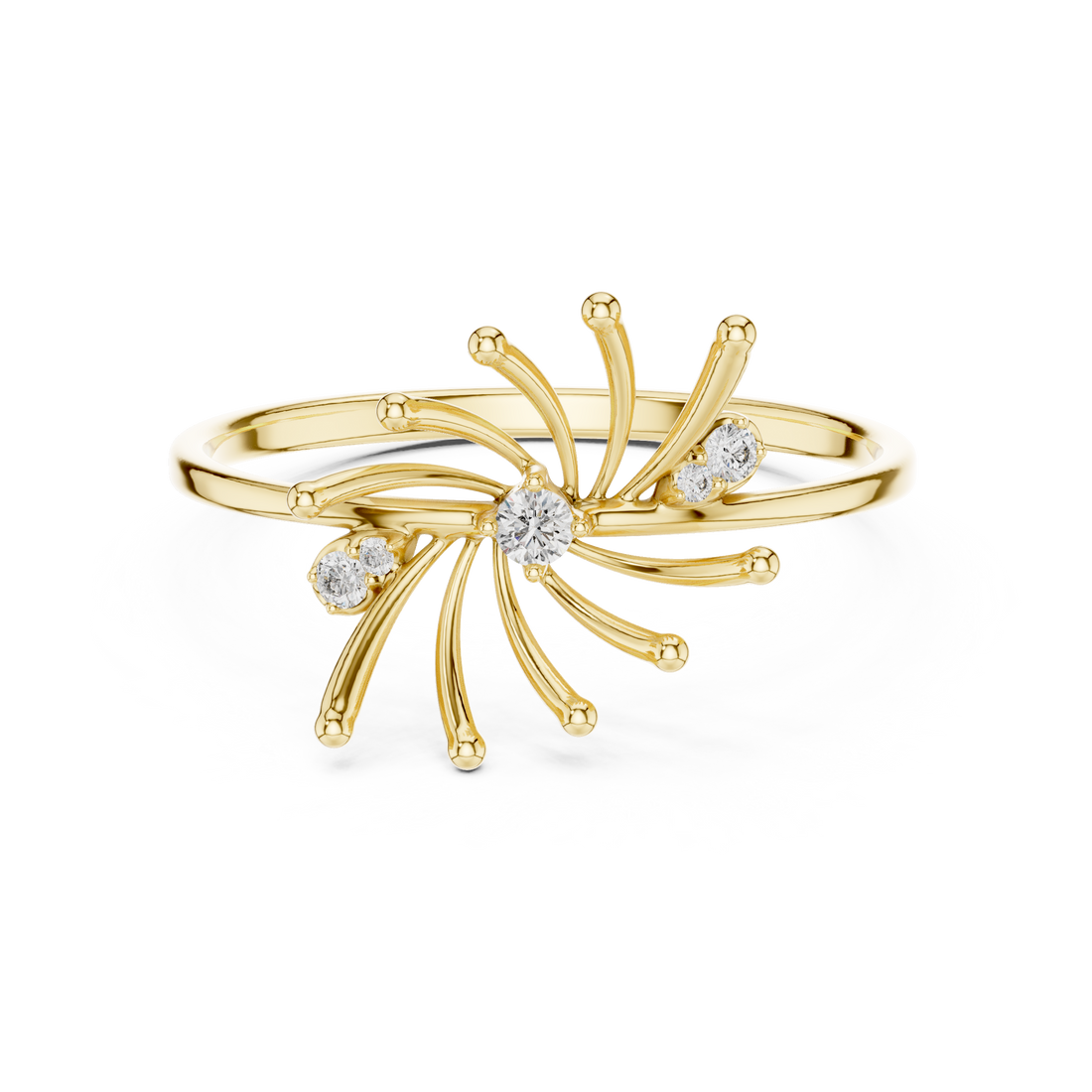 Sculptural ring with artistic modern design.