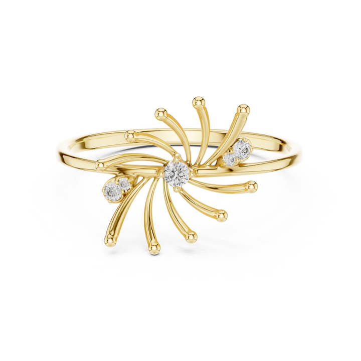Sculptural ring with artistic modern design.