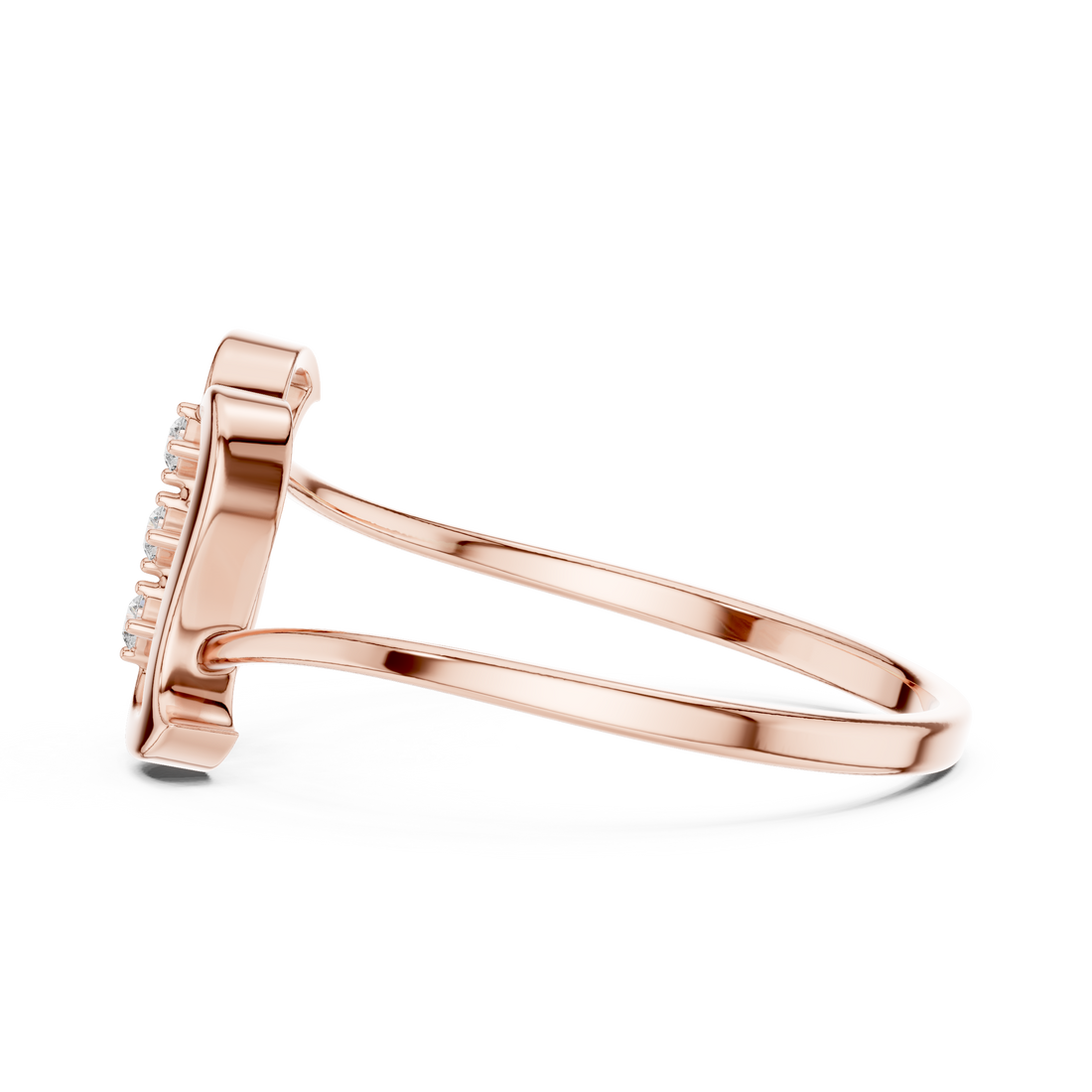 Diamond ear climber earrings with sleek curved design.