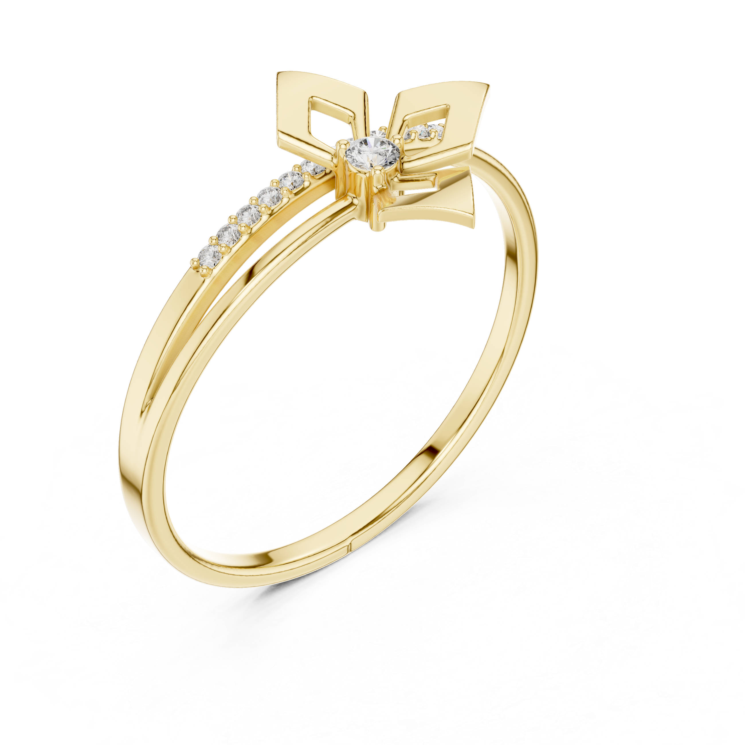 Designer luxury ring with bold structure finish.