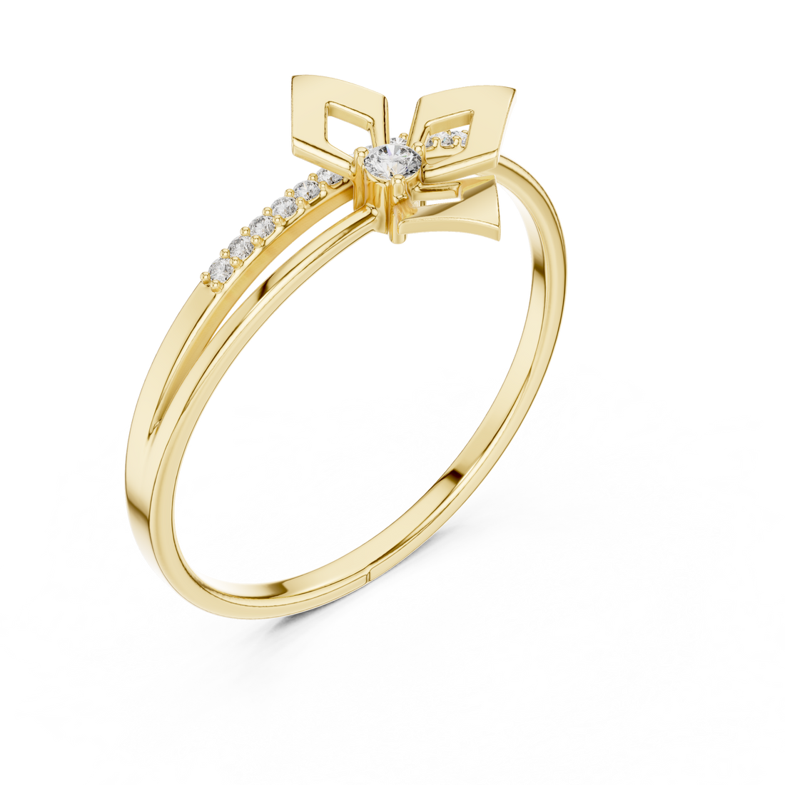 Designer luxury ring with bold structure finish.