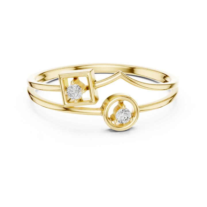 Cushion-cut diamond ring with refined rose gold finish.