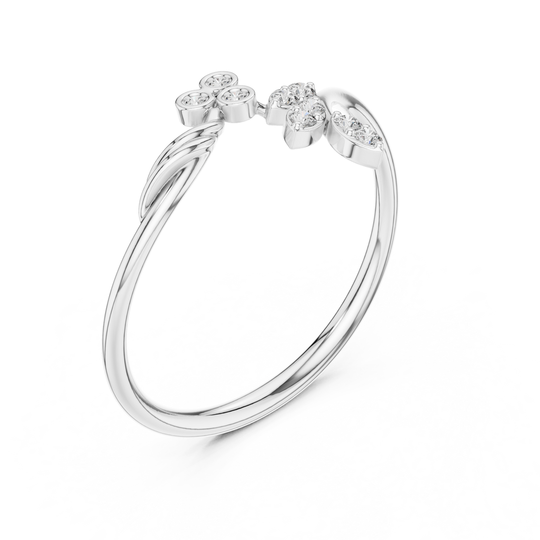Minimal solitaire pendant necklace with classic white gold.