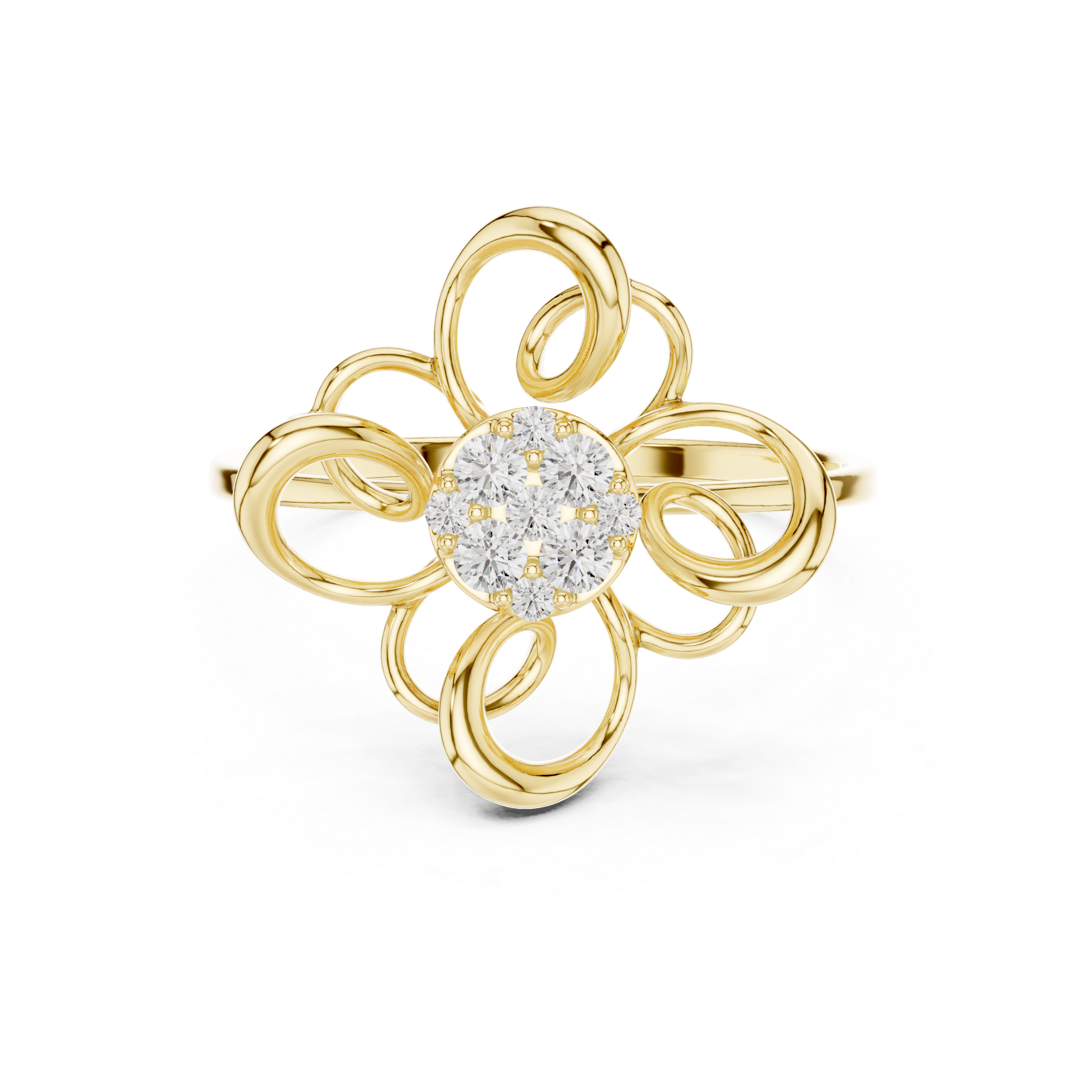 Eternity ring with continuous diamond detailing.