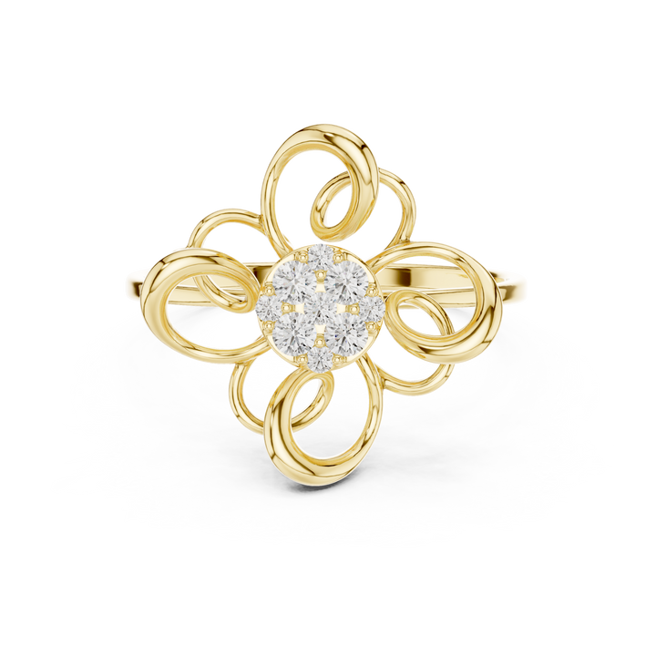 Eternity ring with continuous diamond detailing.