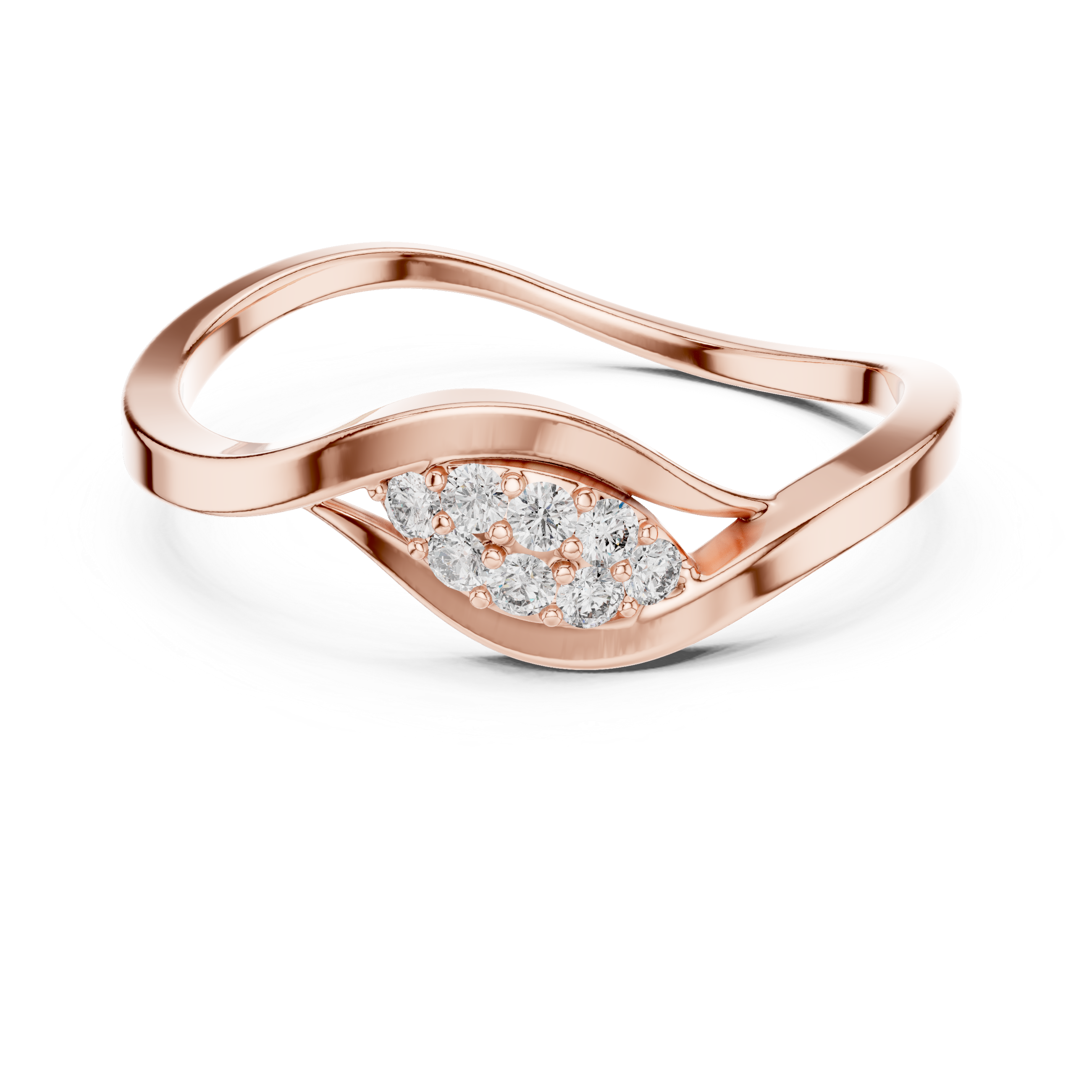 Anniversary ring with decorative gemstone accents.