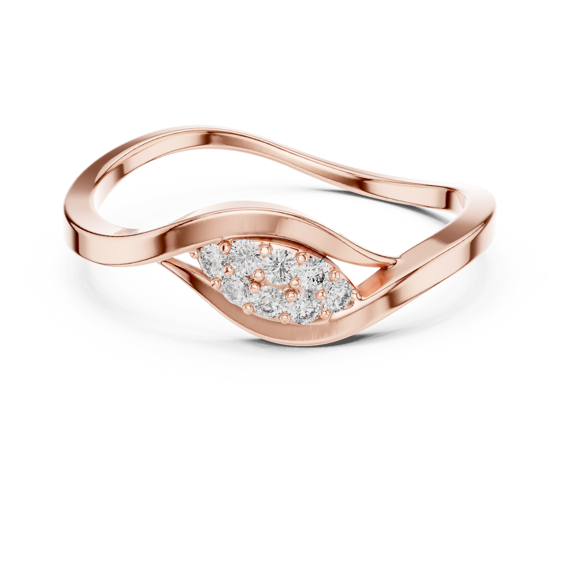 Anniversary ring with decorative gemstone accents.