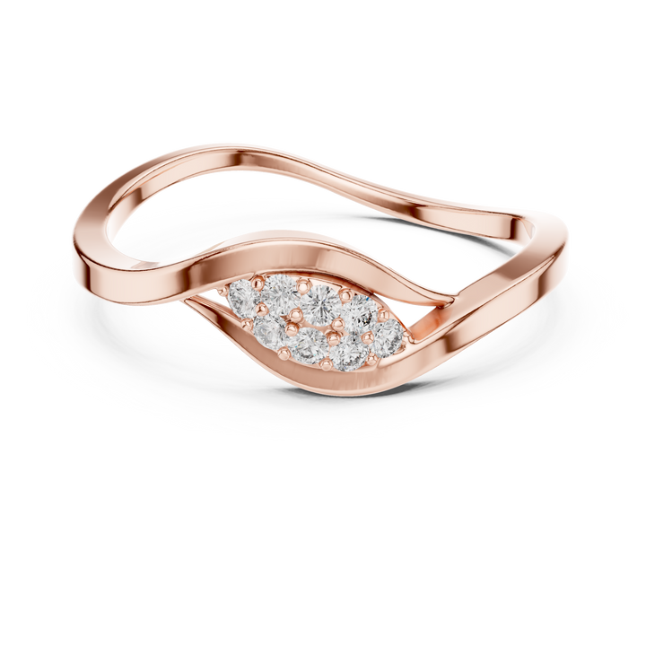 Anniversary ring with decorative gemstone accents.
