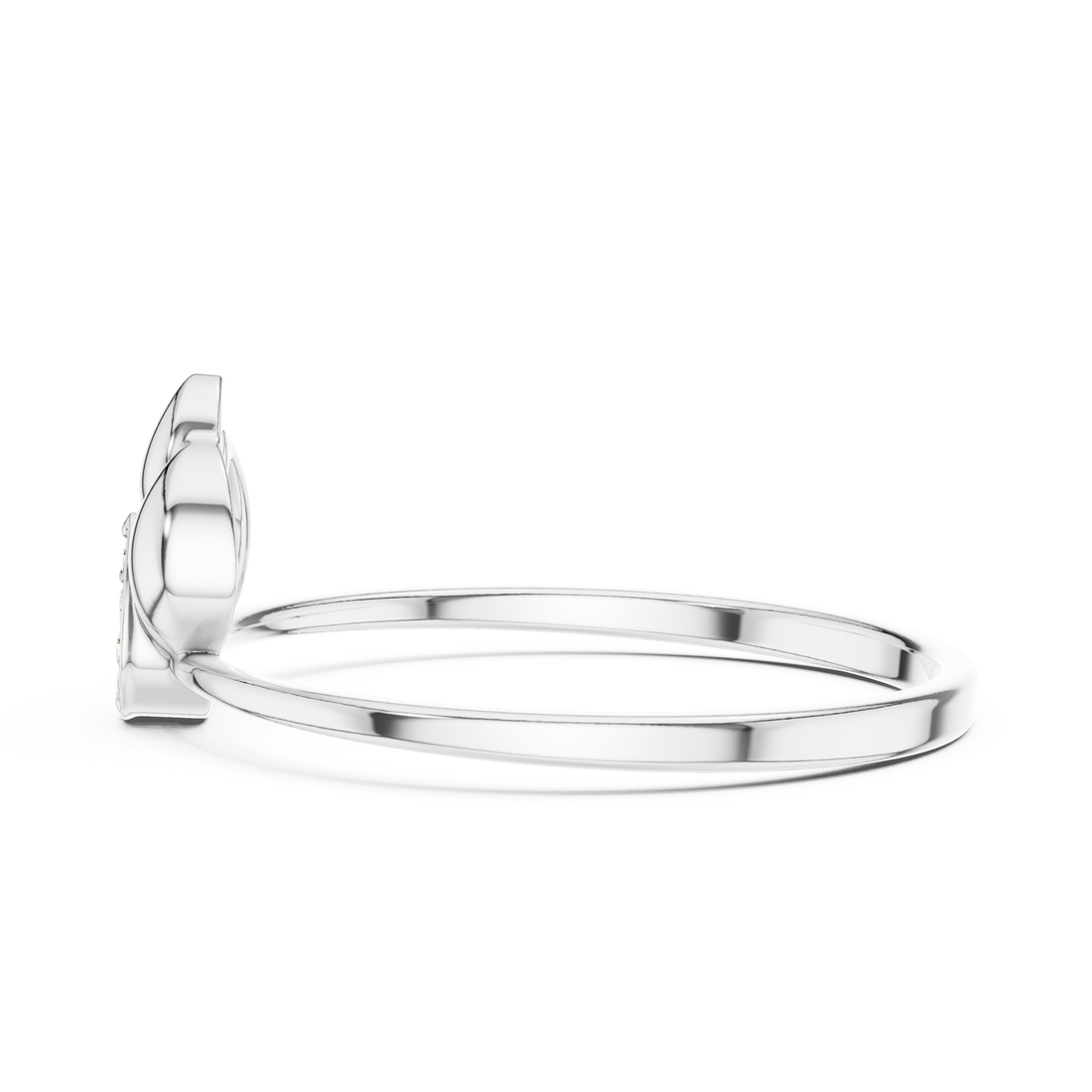 Diamond gemstone ring with polished gold band.