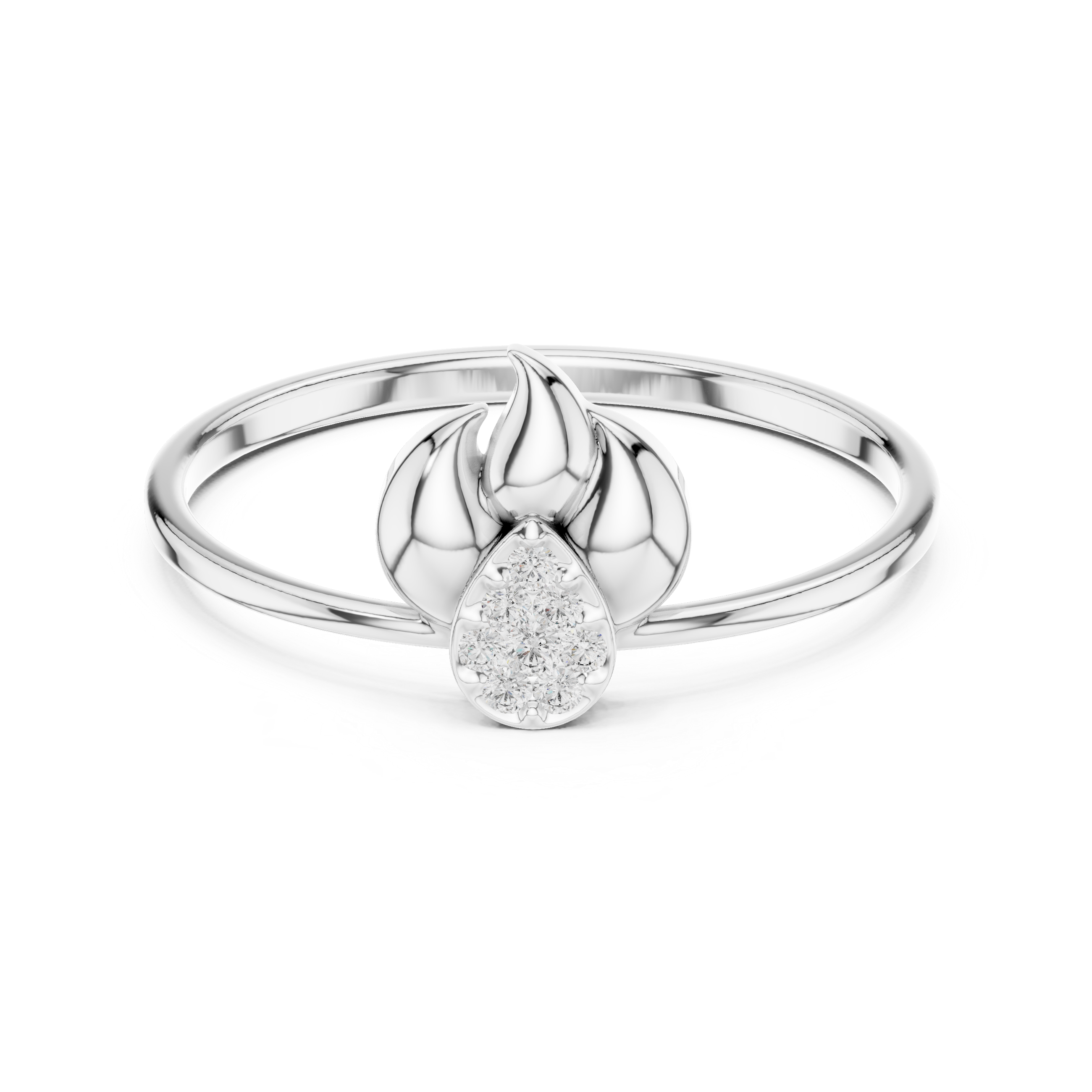 Pearl gemstone ring with elegant simple styling.