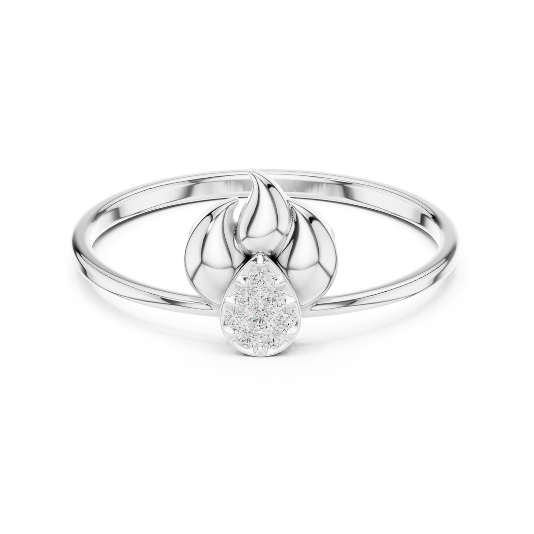 Pearl gemstone ring with elegant simple styling.