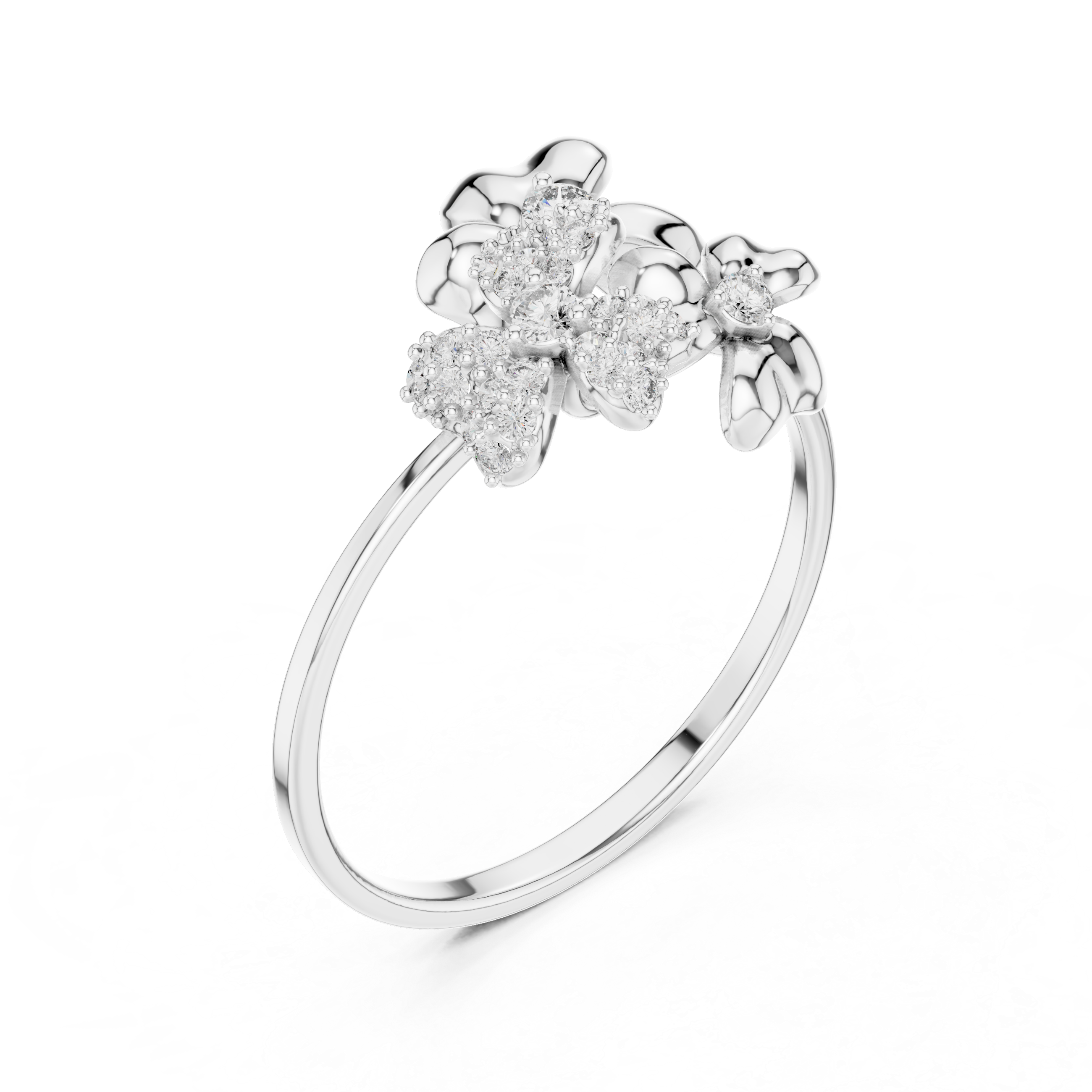 Classic oval diamond halo ring with bright side stone sparkle.