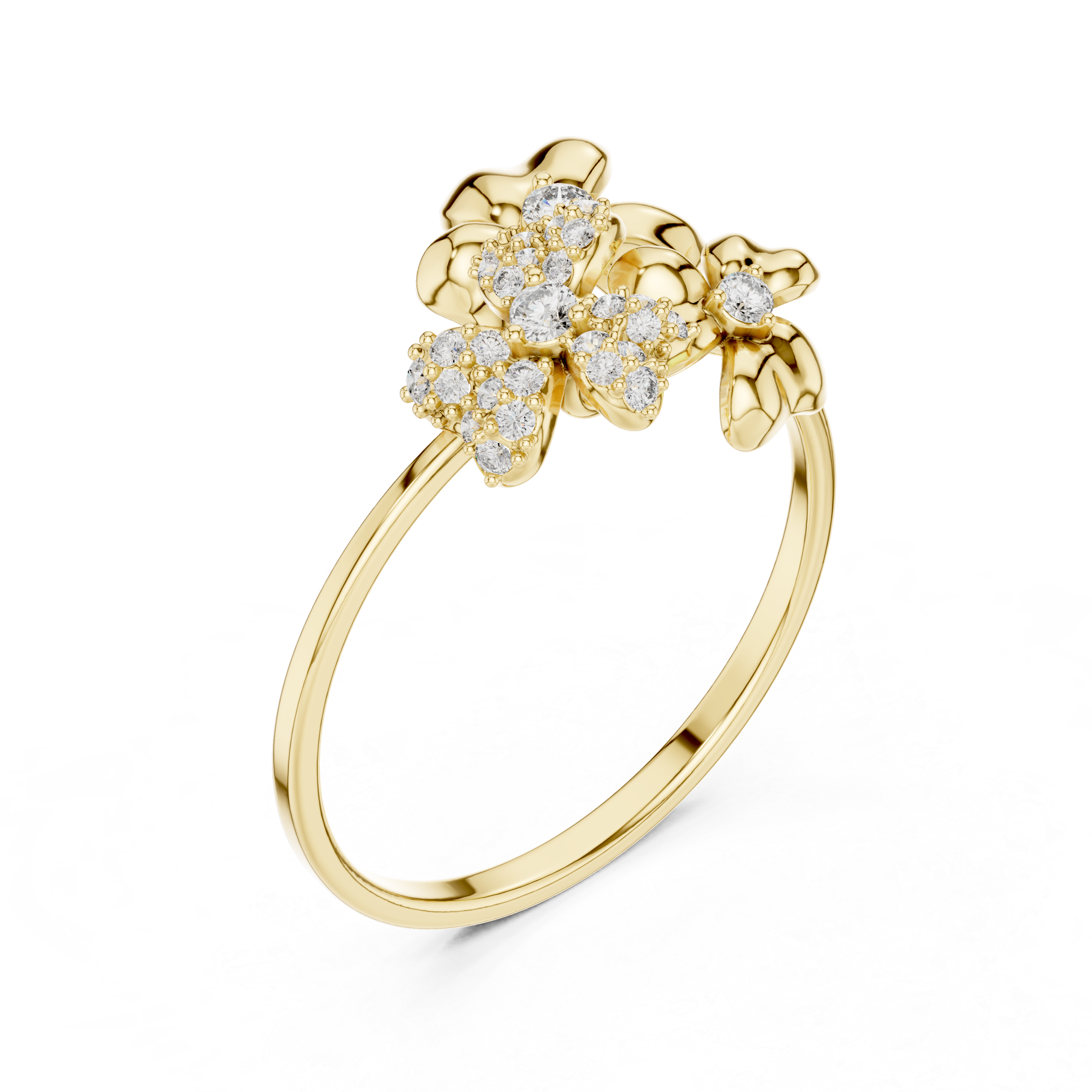 Elegant lab-grown diamond solitaire ring in polished yellow gold finish.