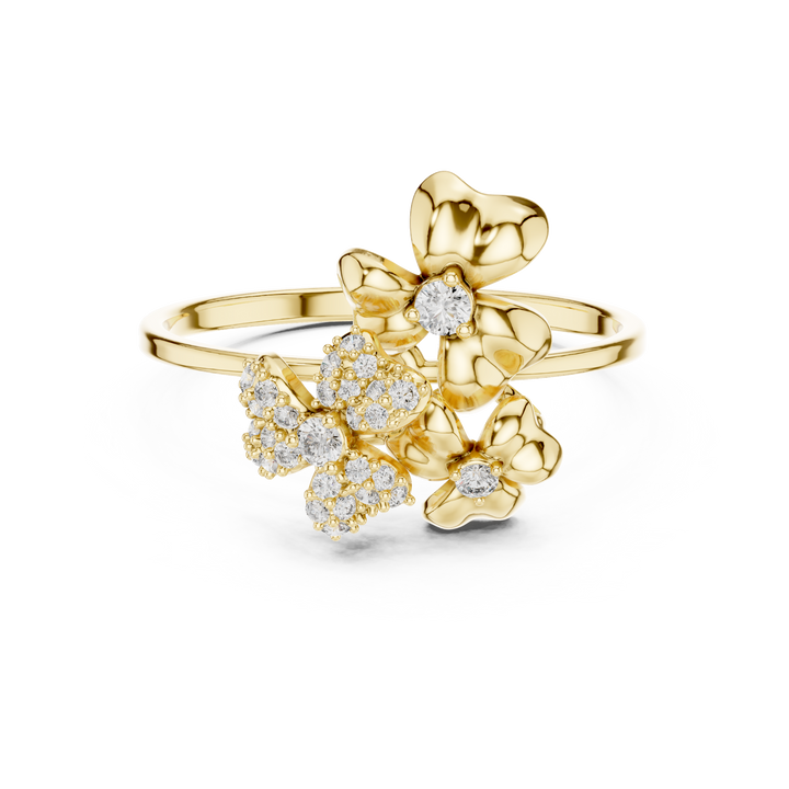 Modern princess-cut diamond ring in smooth white gold band.