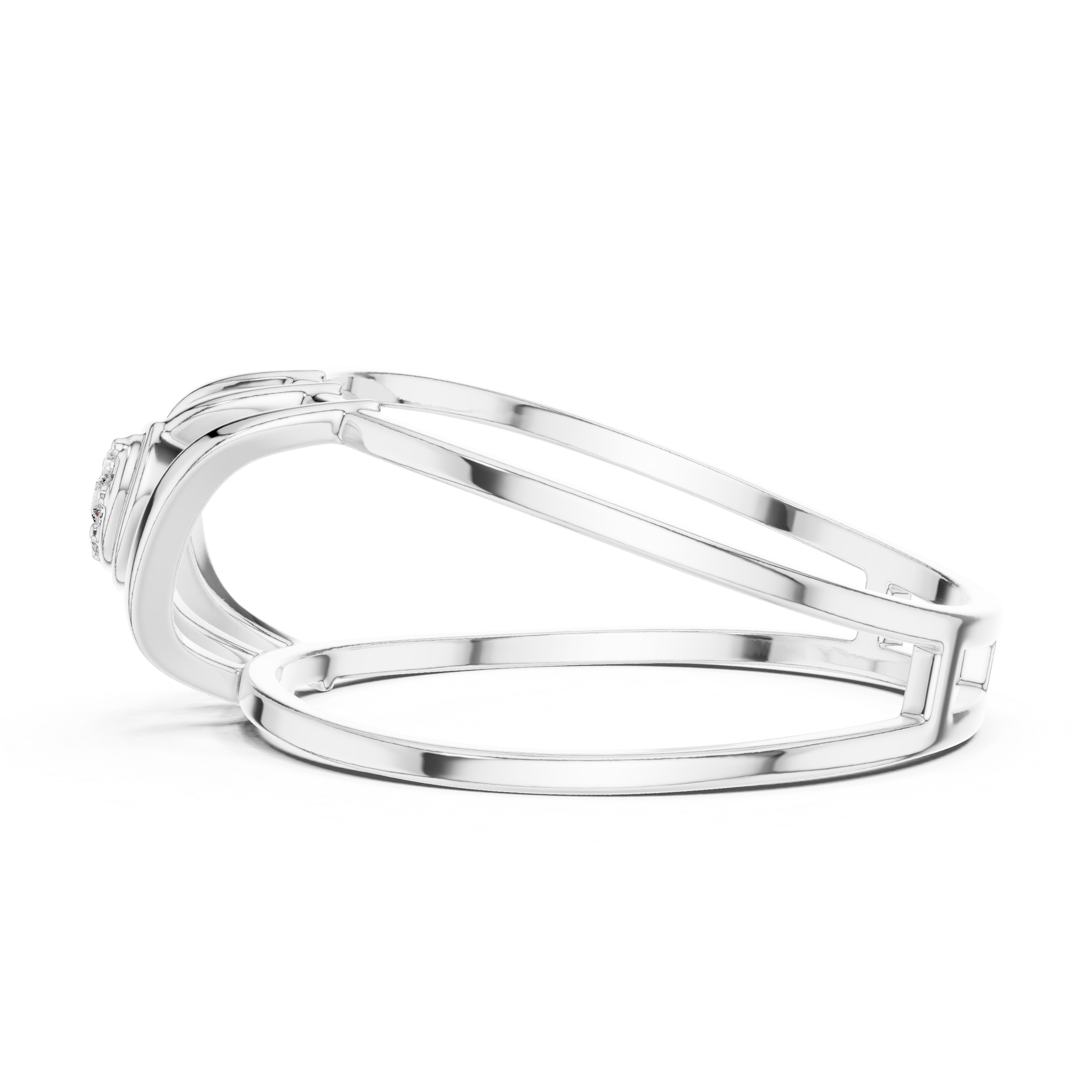 Minimal solitaire pendant necklace with refined white gold.