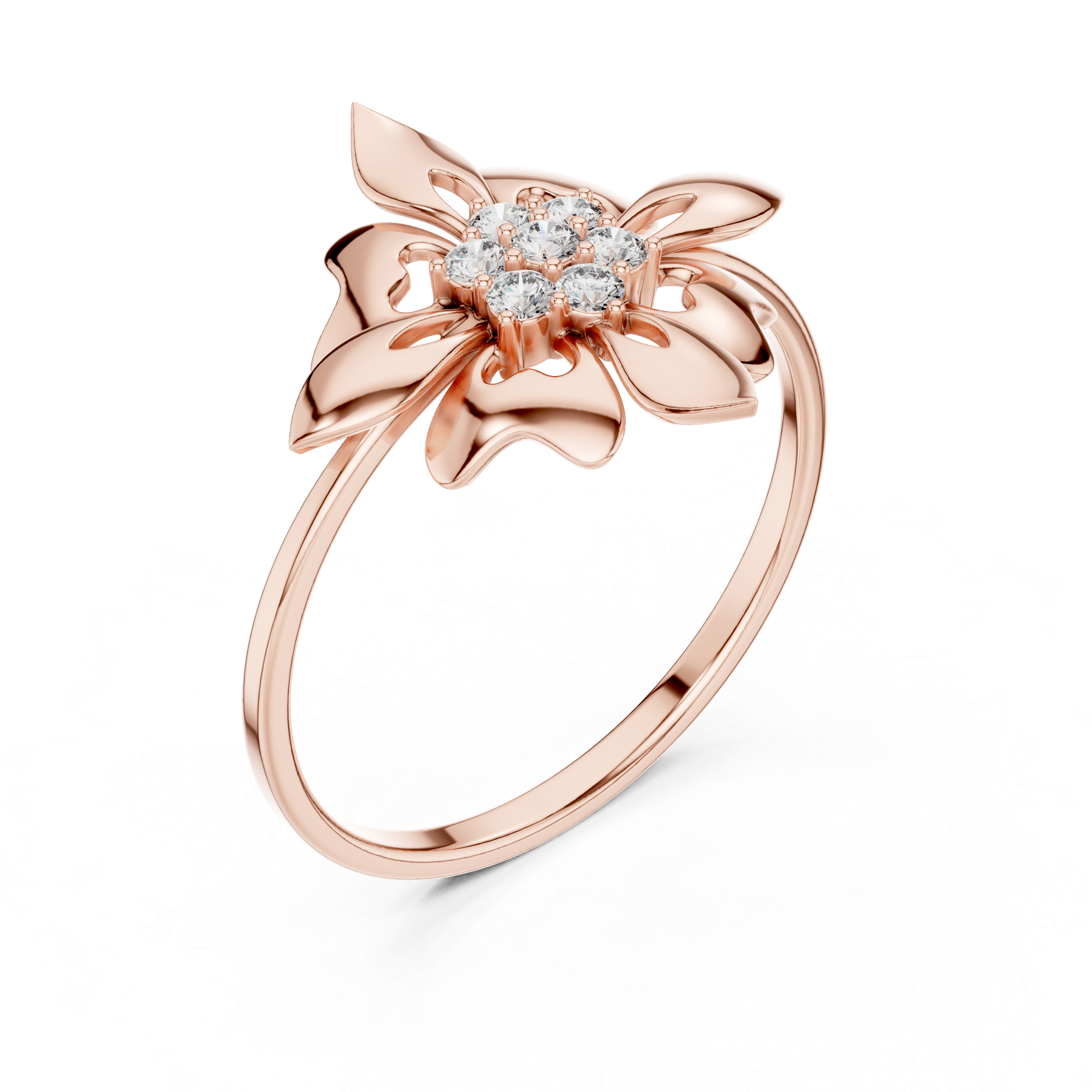 Unique twisted band diamond ring with intertwined metal design and premium craftsmanship.