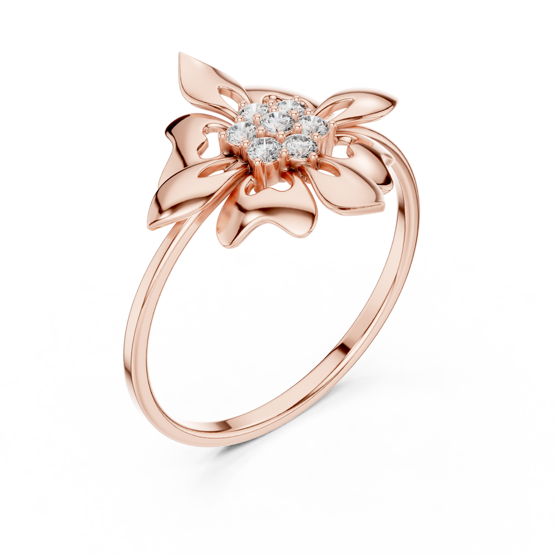 Unique twisted band diamond ring with intertwined metal design and premium craftsmanship.