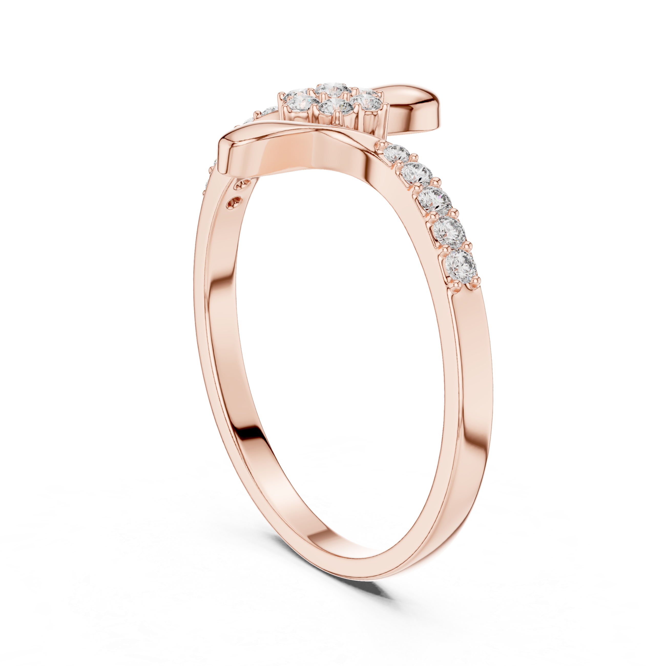 Beautiful white gold halo engagement ring featuring sparkling center diamond with pavé side stones.