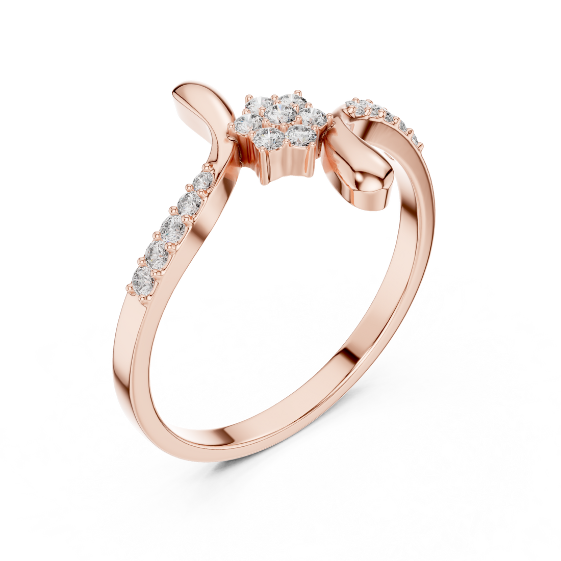 Elegant gold diamond engagement ring with classic round solitaire setting and polished band design.