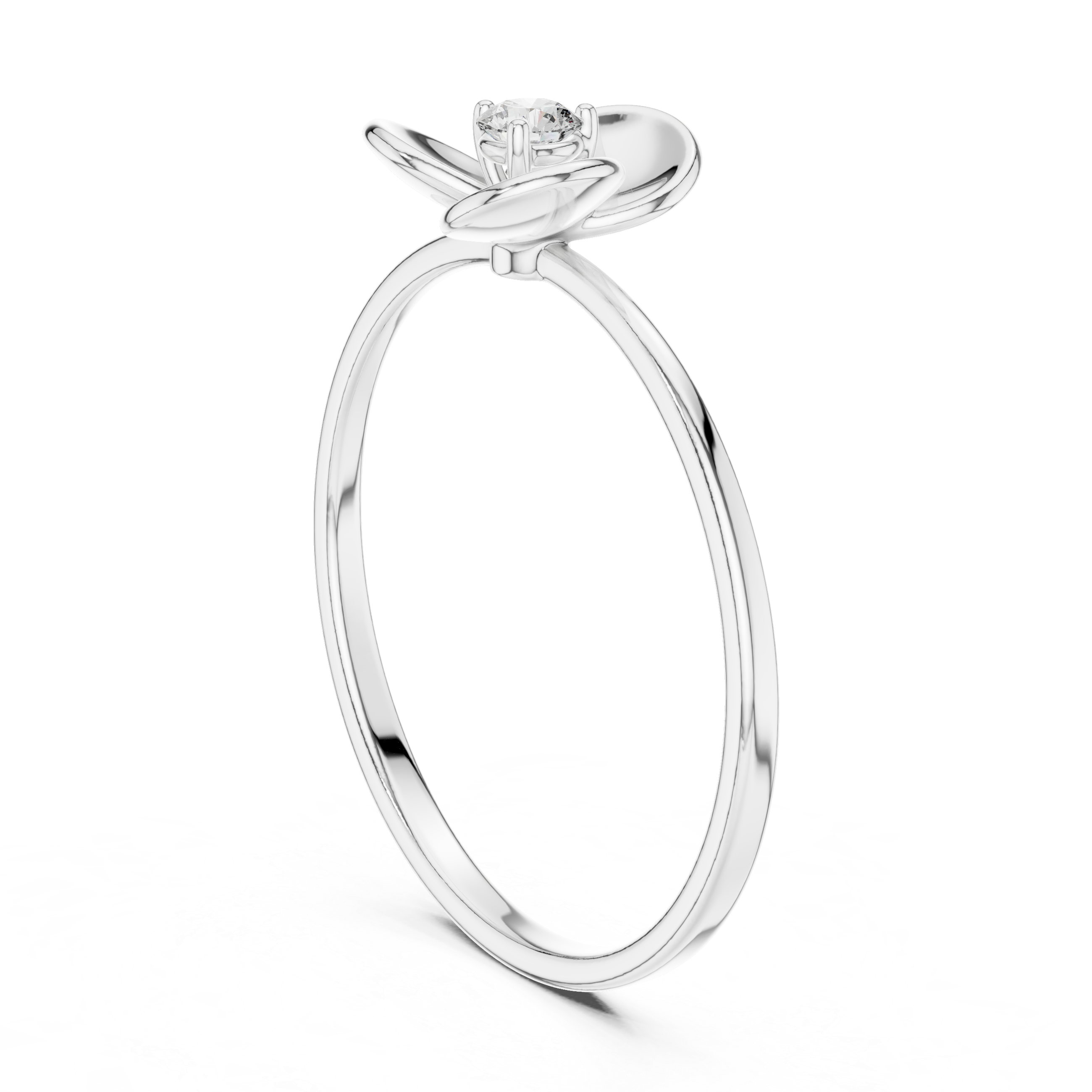 Stylish marquise diamond ring with elongated shape and delicate prong setting.