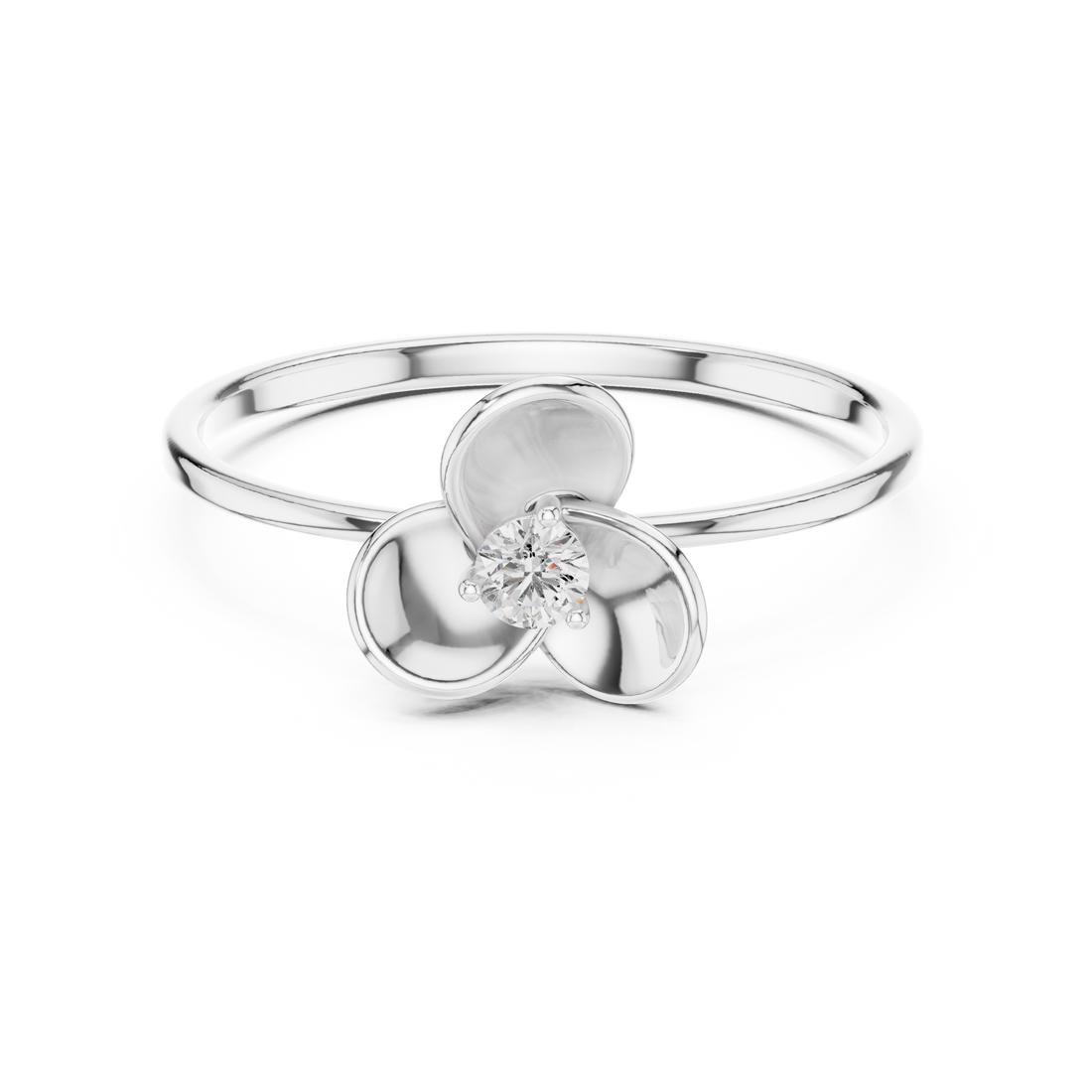 Minimalist thin band ring with tiny diamond accents and sleek modern look.