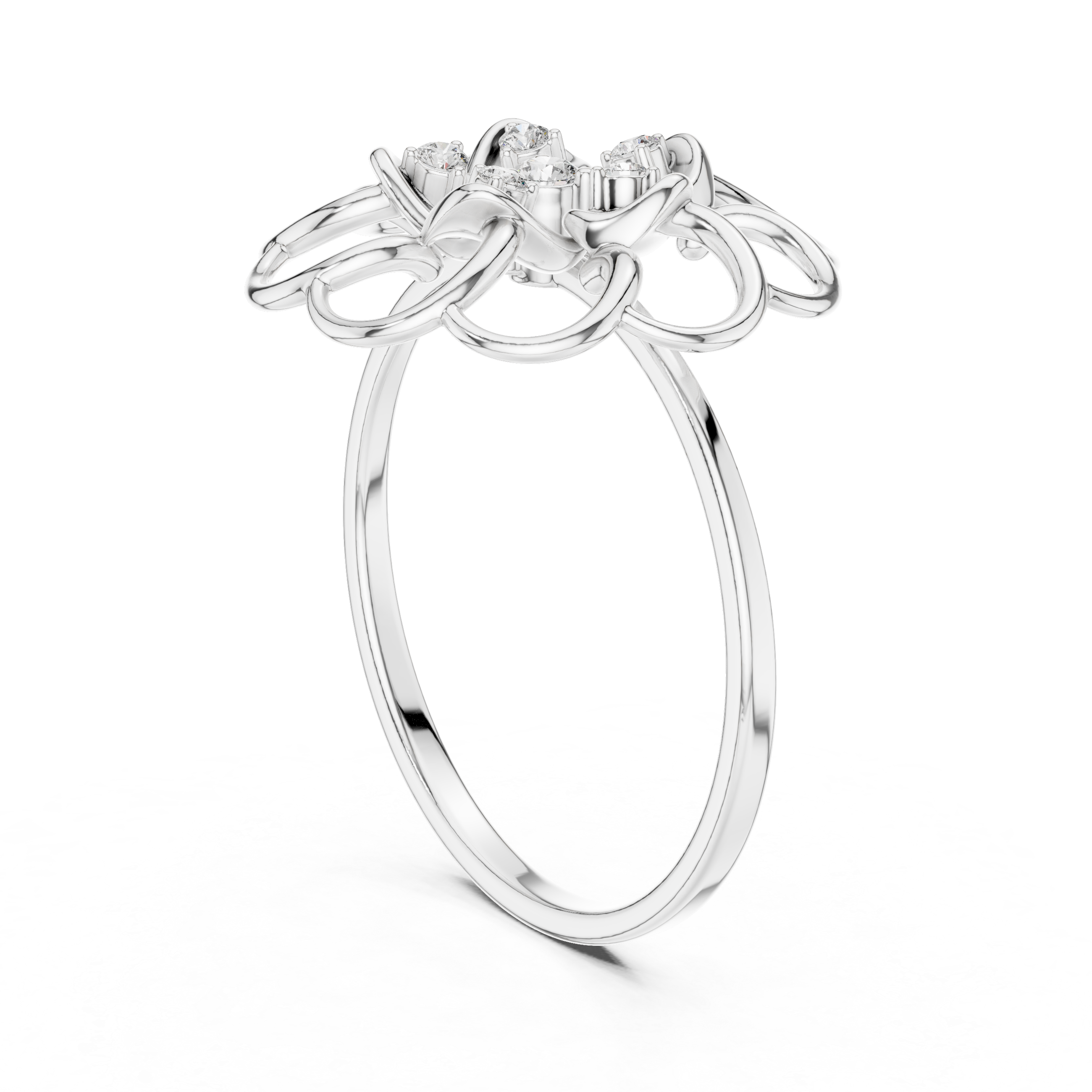 Elegant nose pin featuring tiny solitaire diamond in sleek gold mount.
