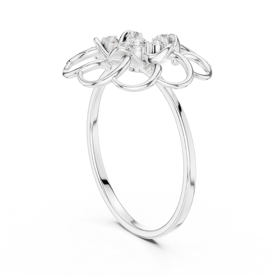 Elegant nose pin featuring tiny solitaire diamond in sleek gold mount.