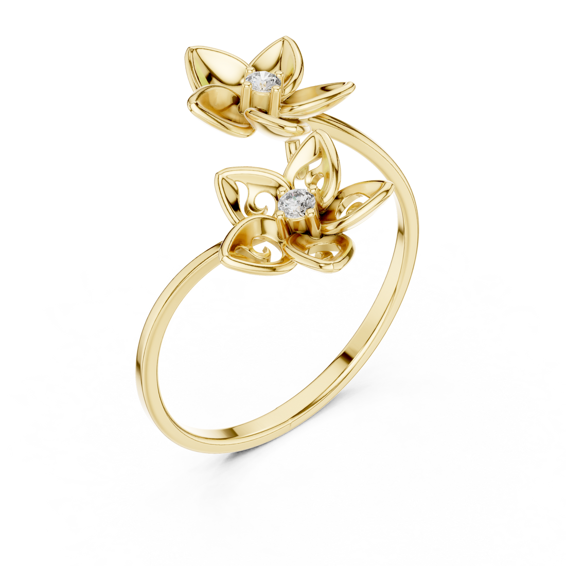 Classic floral brooch featuring detailed petal shapes and polished finish.