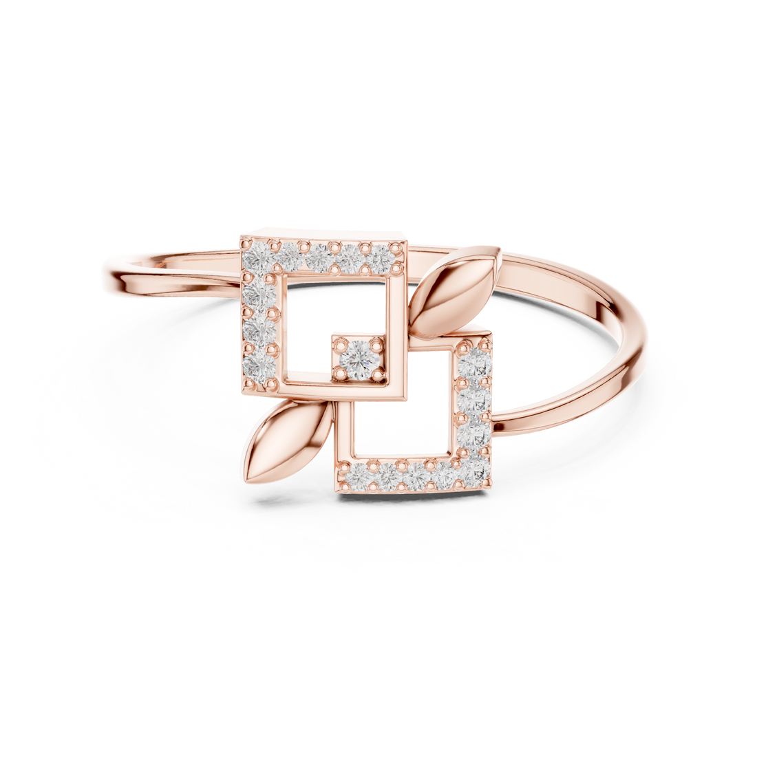 Modern geometric brooch featuring bold structured edges.