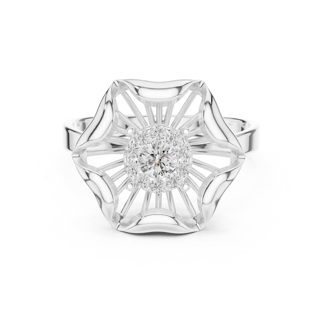 Stylish anniversary ring featuring sparkling stone accents.