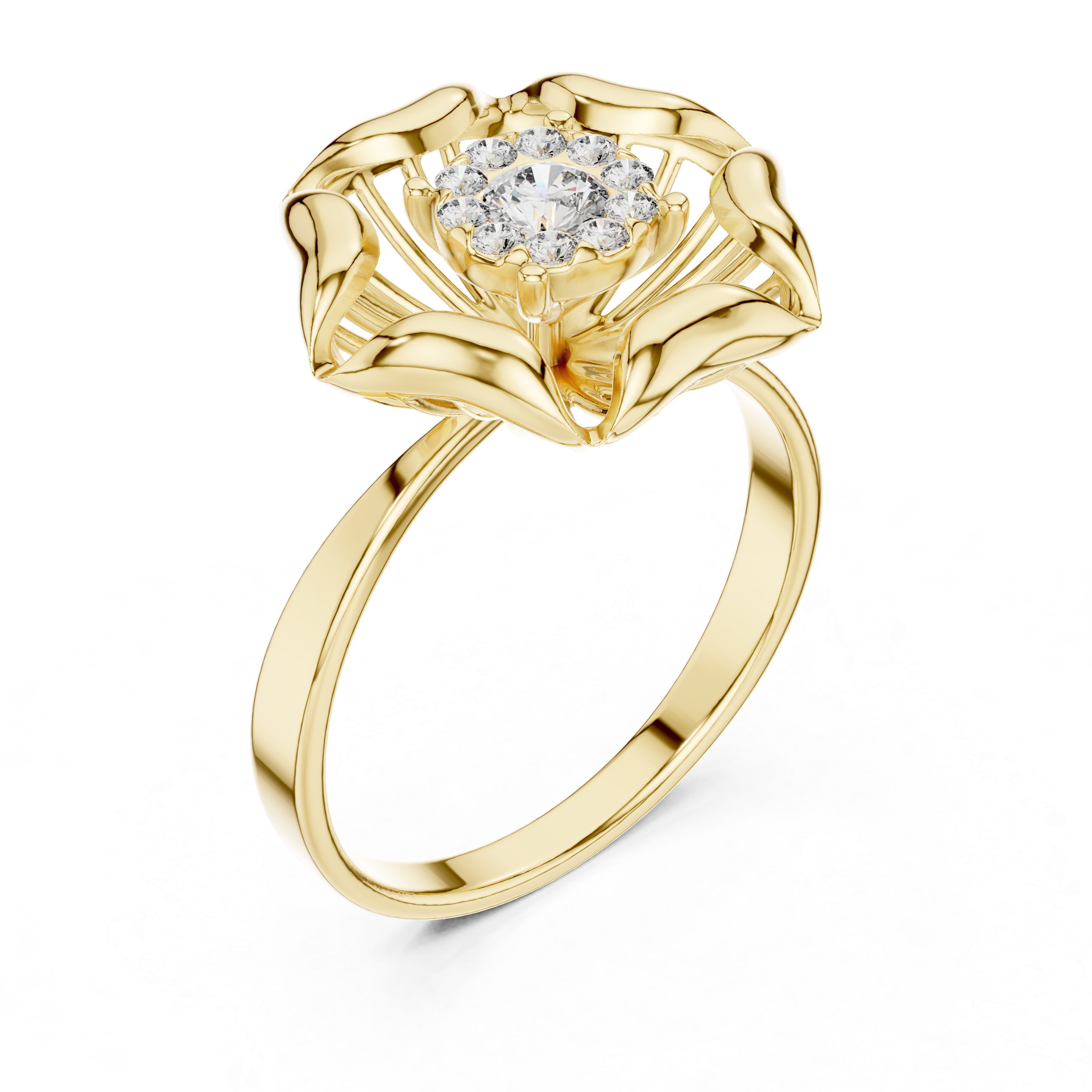 Luxury celebration ring featuring decorative gemstone centerpiece.