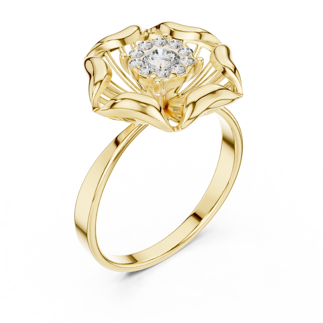 Luxury celebration ring featuring decorative gemstone centerpiece.