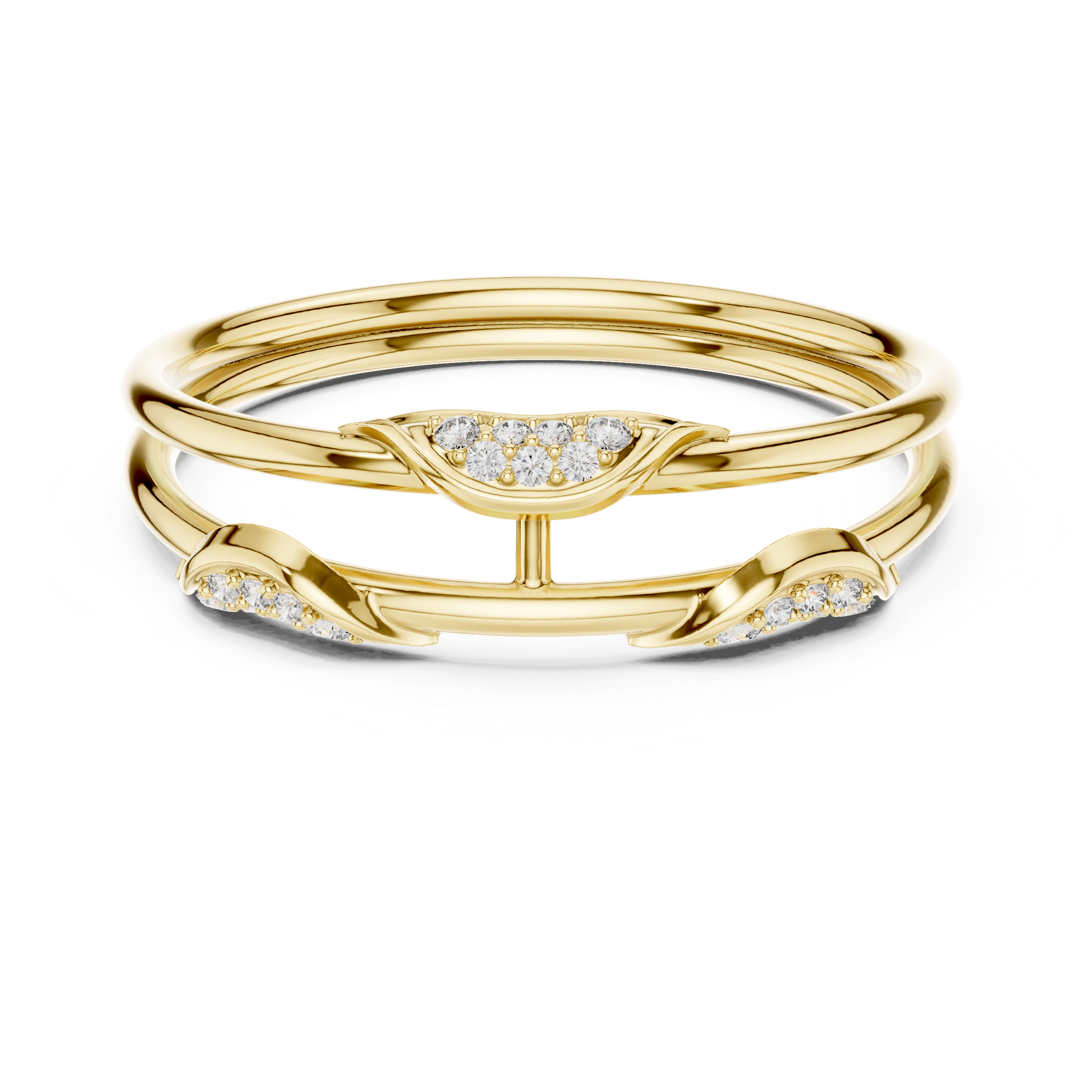 Eternity diamond ring with continuous sparkle.