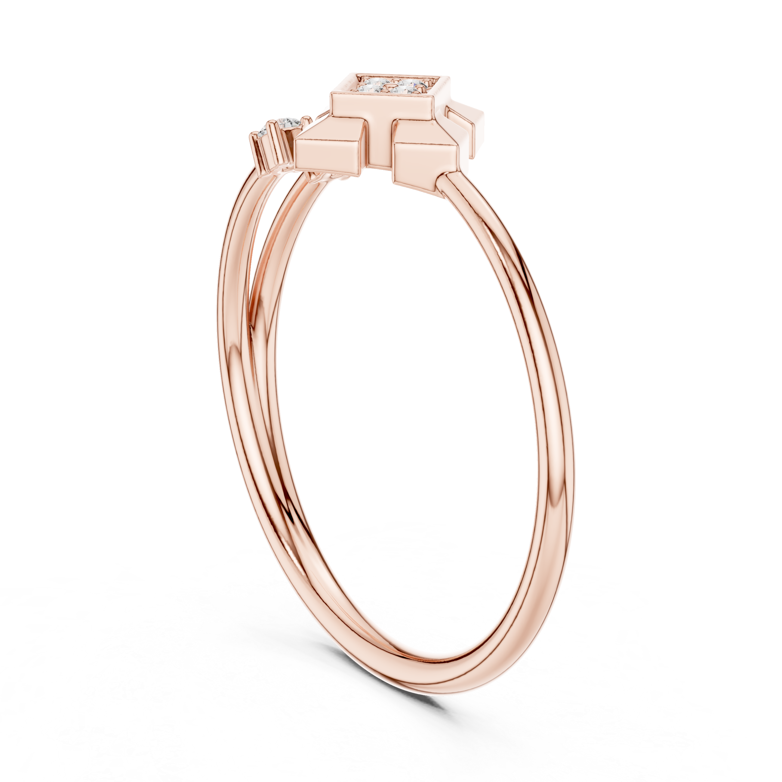 Multi-band ring with layered design.
