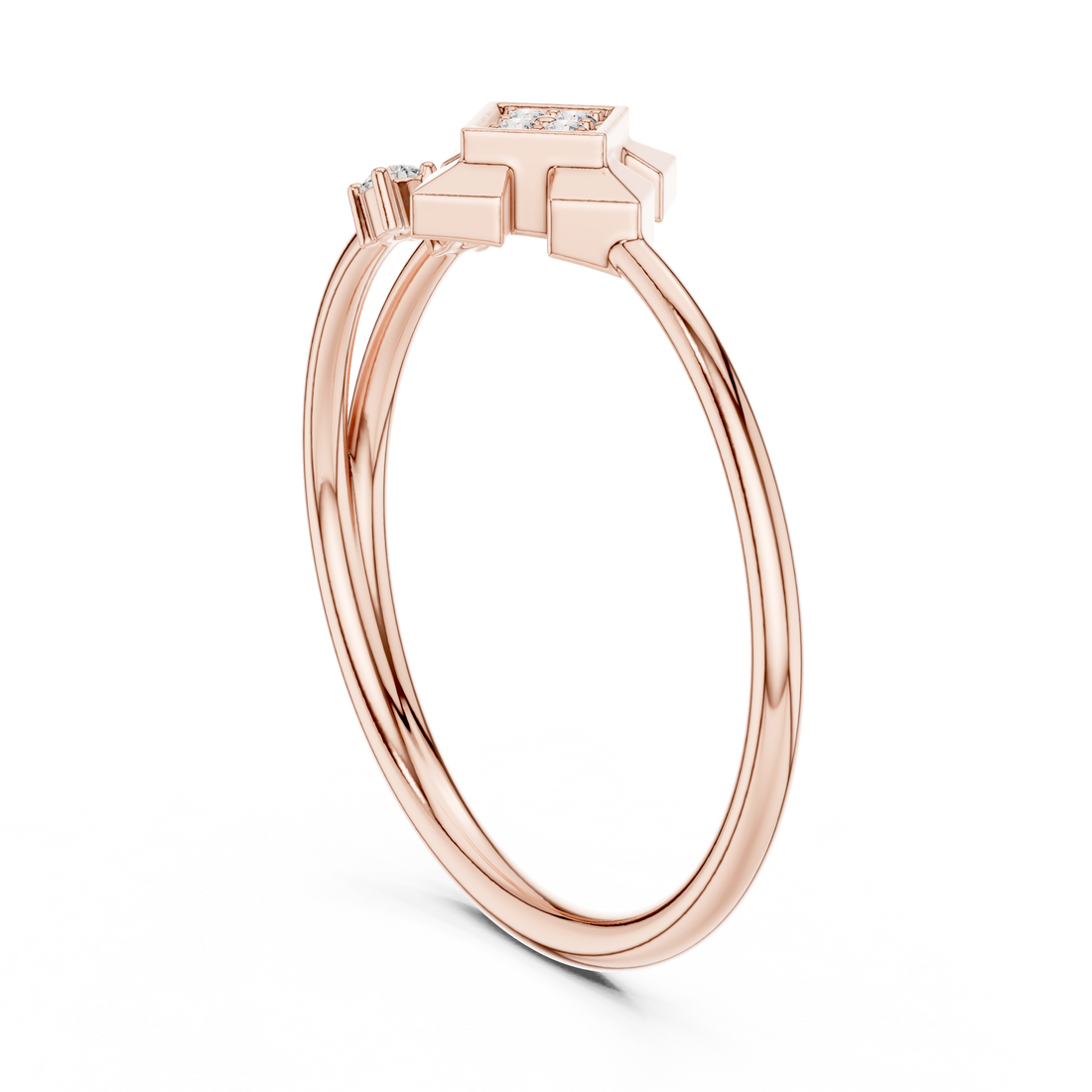 Multi-band ring with layered design.